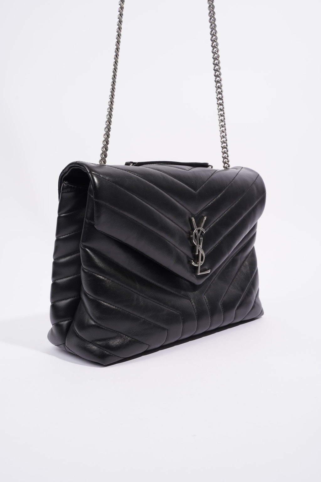 Saint Laurent Medium Lou Lou Black Calfskin Leather
