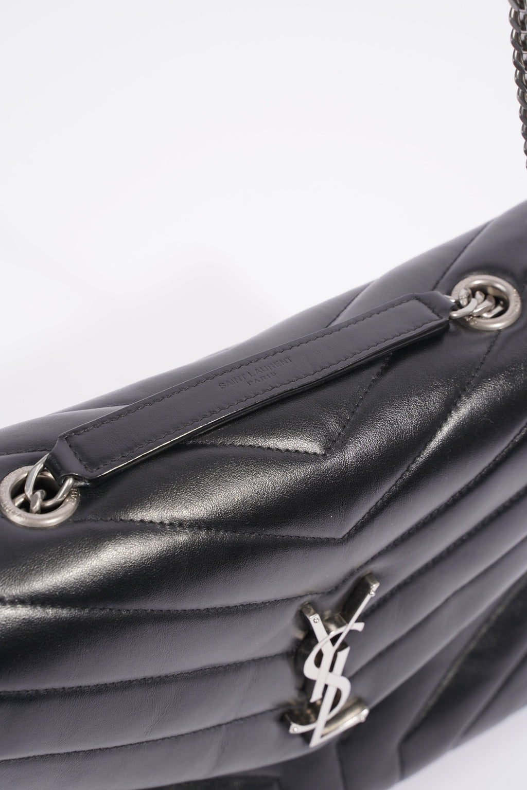 Saint Laurent Medium Lou Lou Black Calfskin Leather