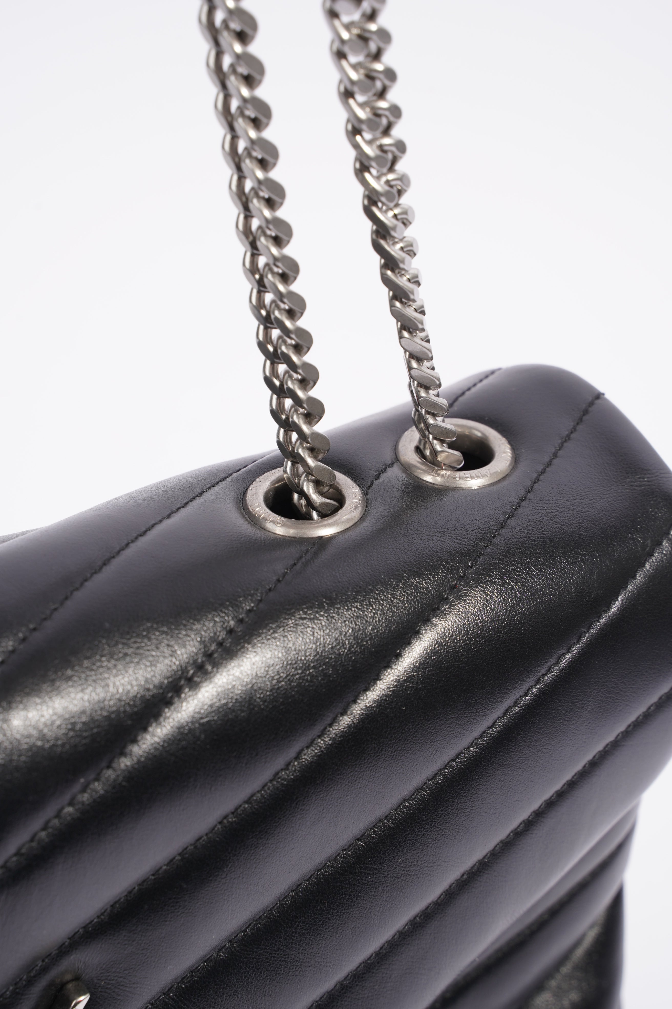 Saint Laurent Medium Lou Lou Black Calfskin Leather