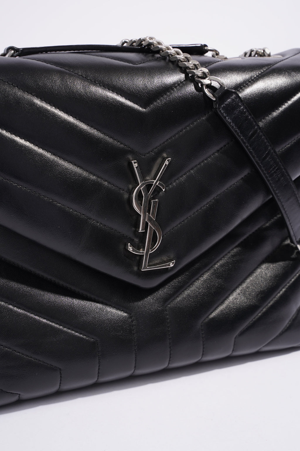 Saint Laurent Medium Lou Lou Black Calfskin Leather