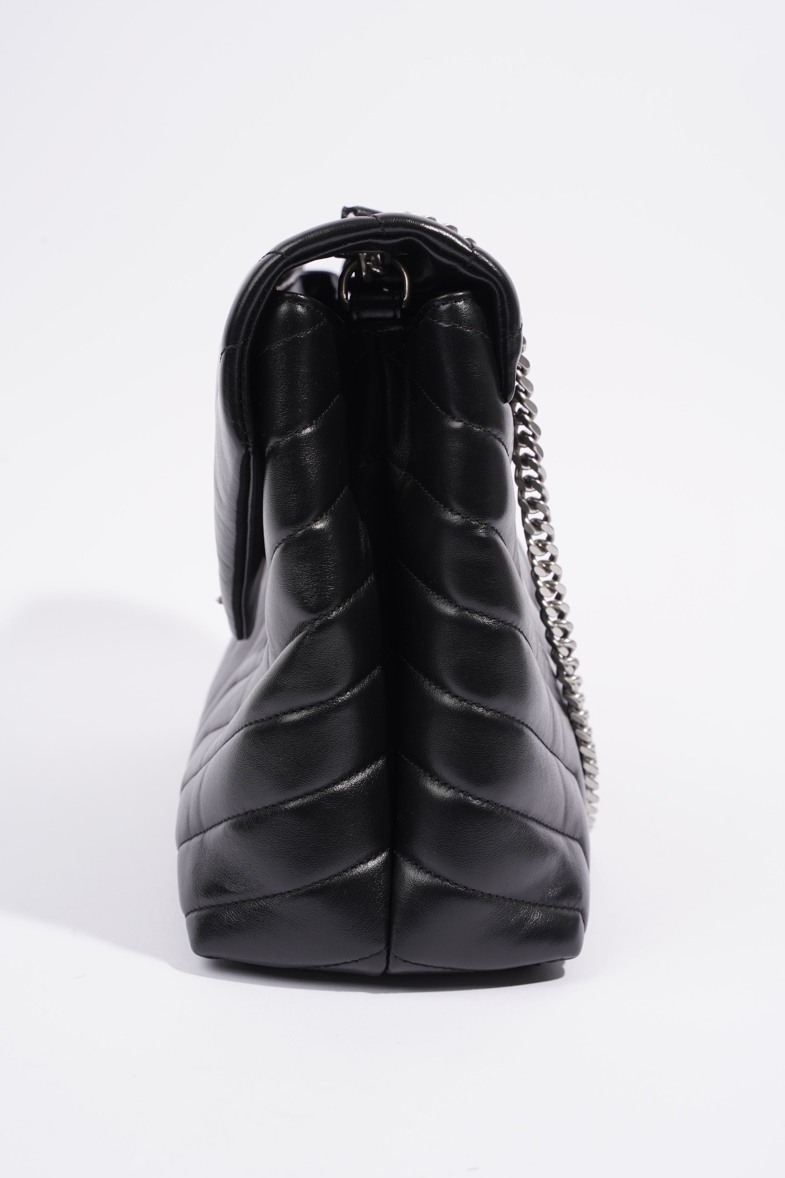 Saint Laurent Medium Lou Lou Black Calfskin Leather