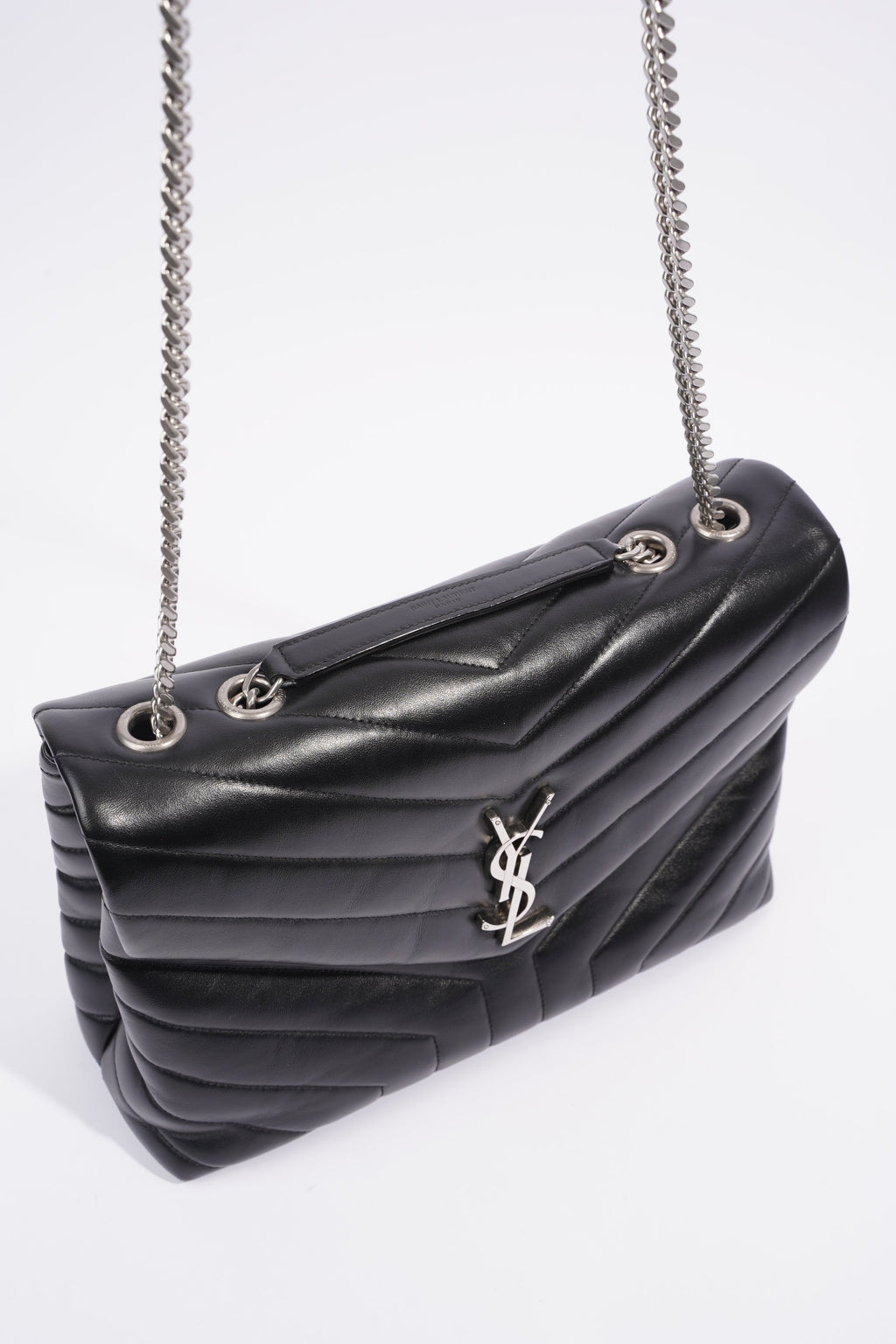 Saint Laurent Medium Lou Lou Black Calfskin Leather