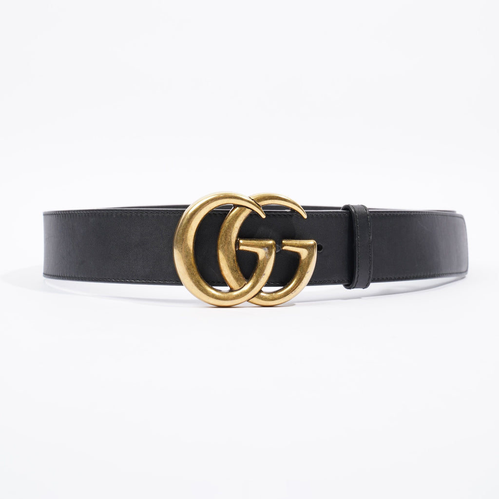 Gucci Marmont Belt Black / Gold Leather 80cm 32"