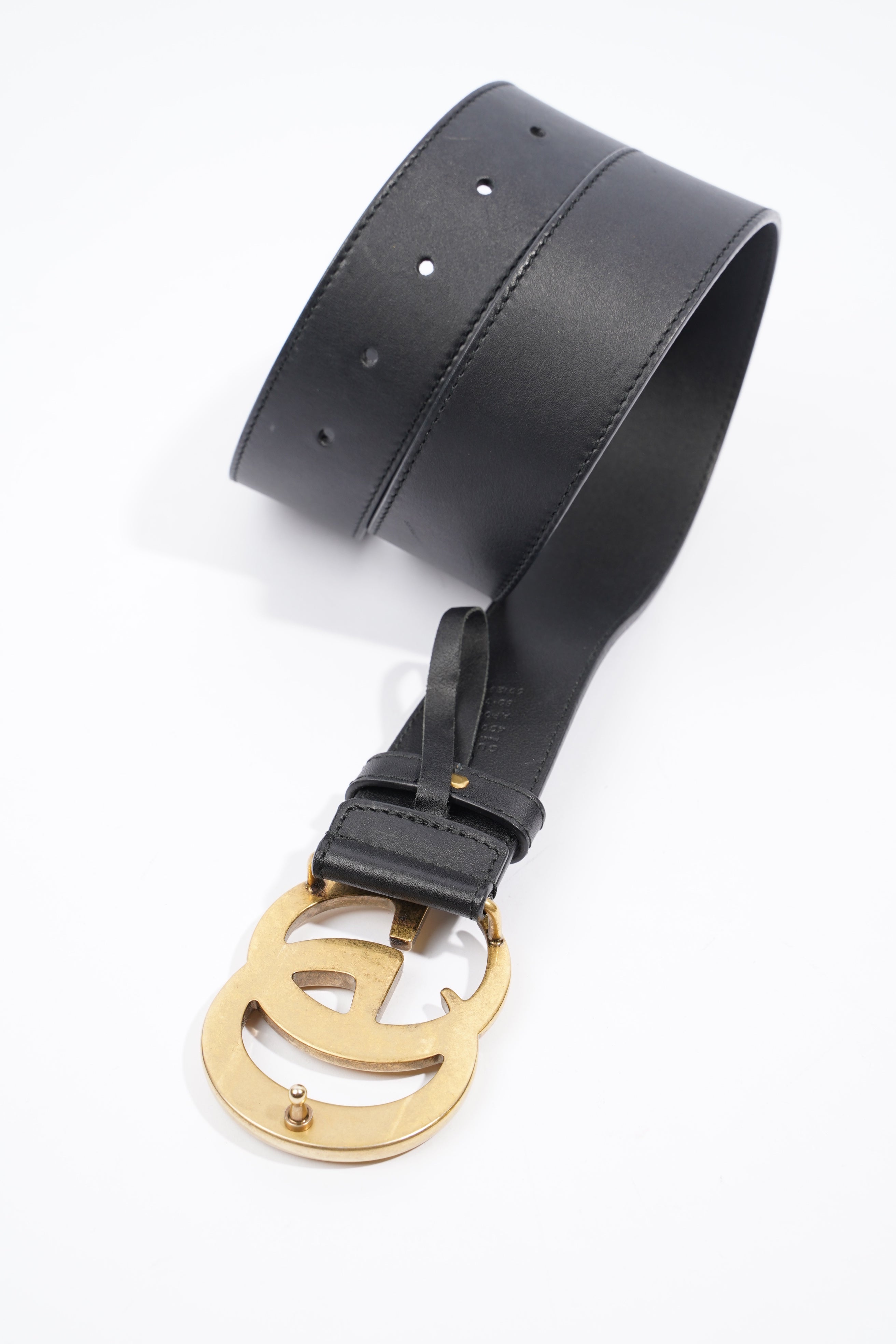 Gucci Marmont Belt Black / Gold Leather 80cm 32"