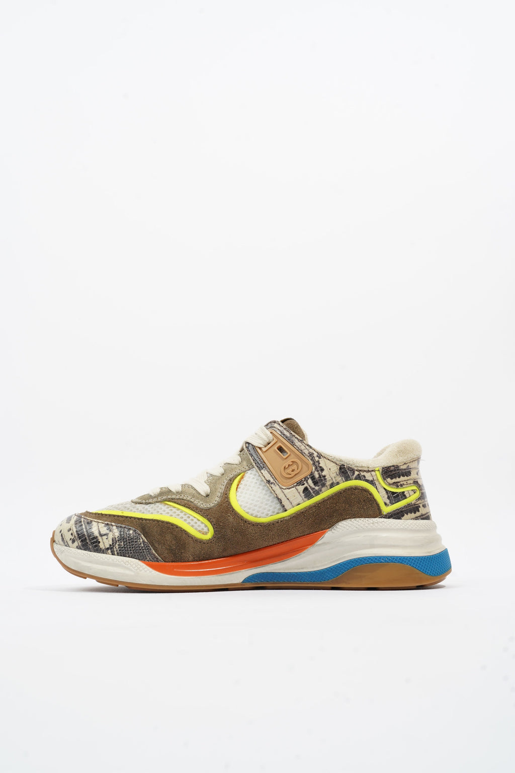 Gucci Ultrapace Sneaker Beige / Brown / Yellow Mesh EU 37 UK 4