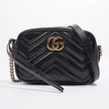Gucci Marmont Zip Black Matelasse Leather Mini