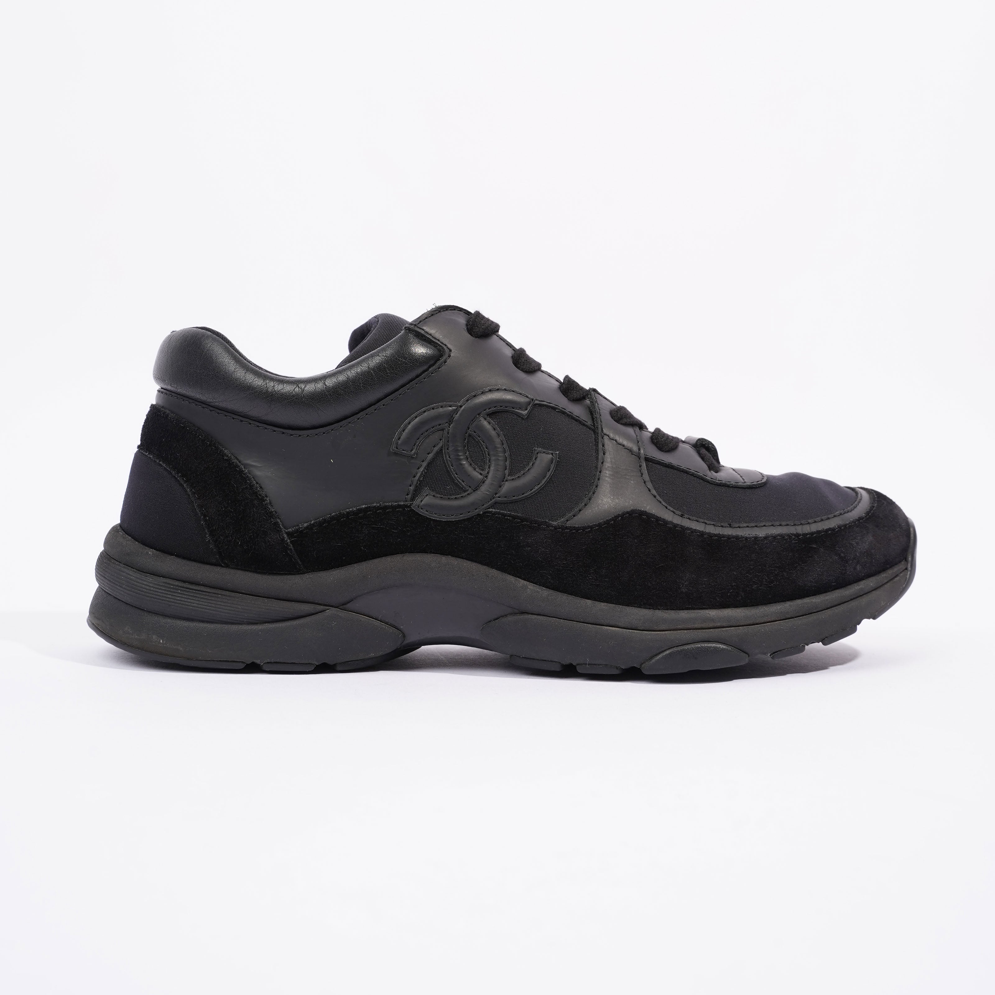 Chanel CC Logo Sneaker Black Suede EU 40 UK 7
