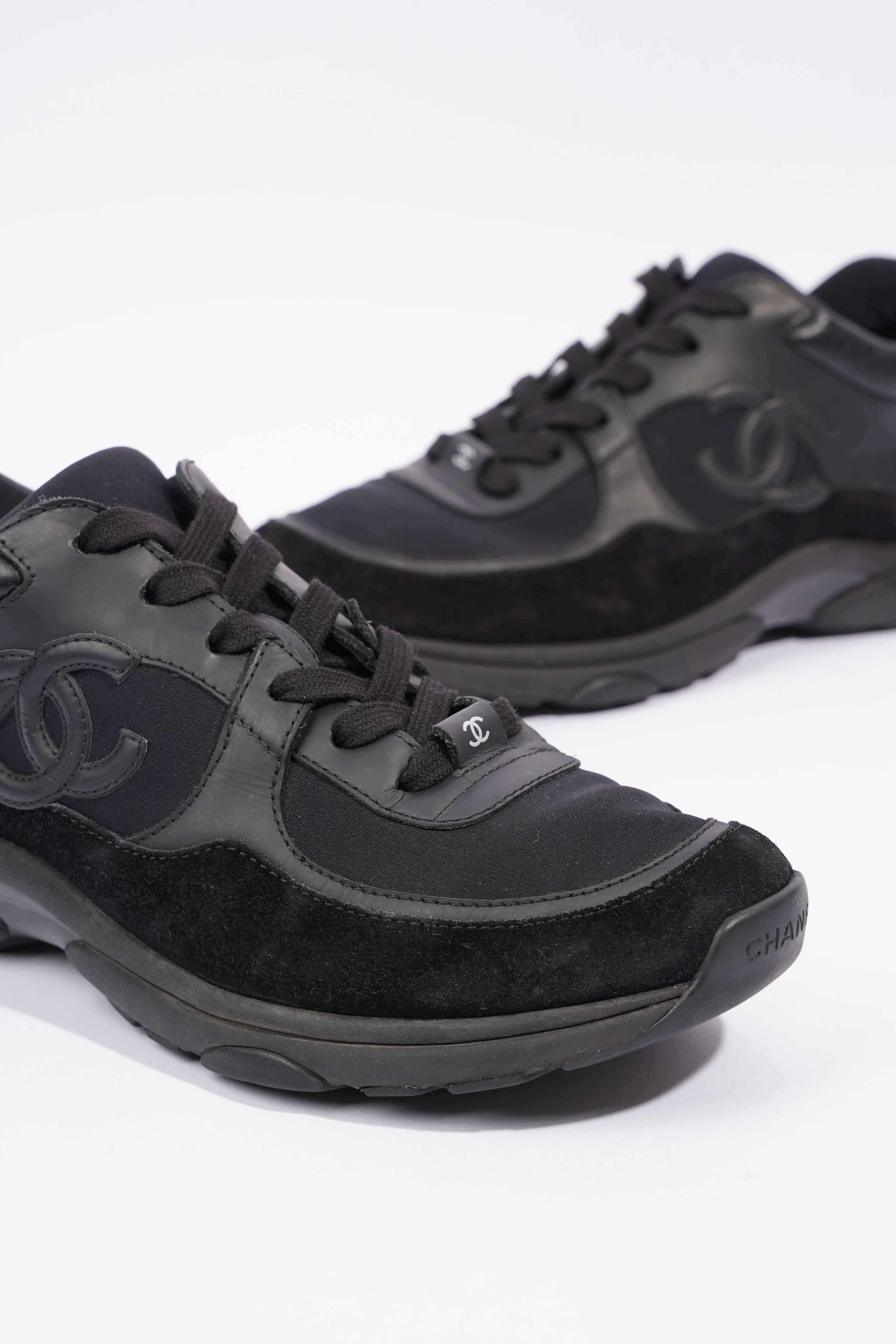 Chanel CC Logo Sneaker Black Suede EU 40 UK 7