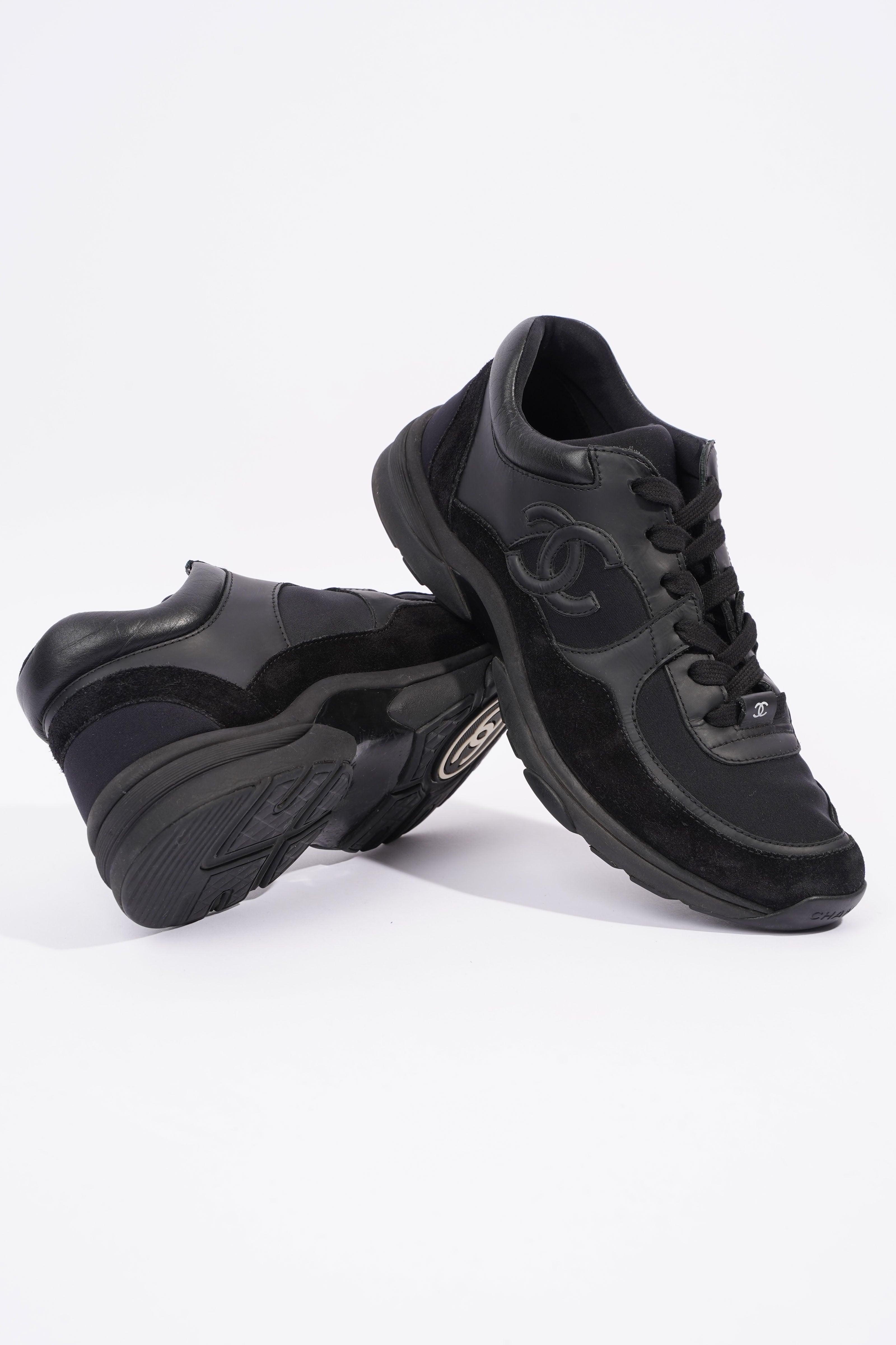 Chanel CC Logo Sneaker Black Suede EU 40 UK 7