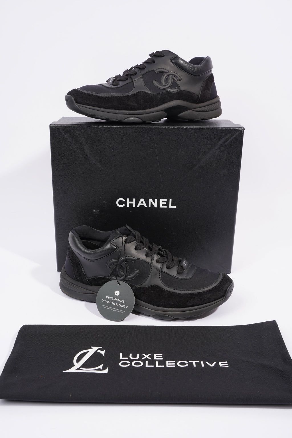 Chanel CC Logo Sneaker Black Suede EU 40 UK 7
