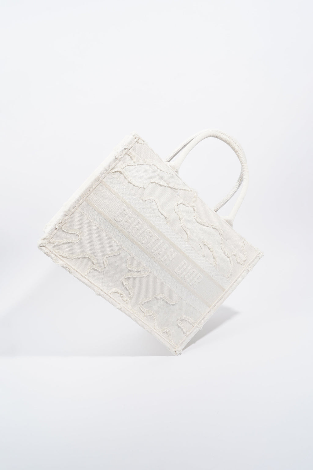 Christian Dior Book Tote Cream Canvas Medium