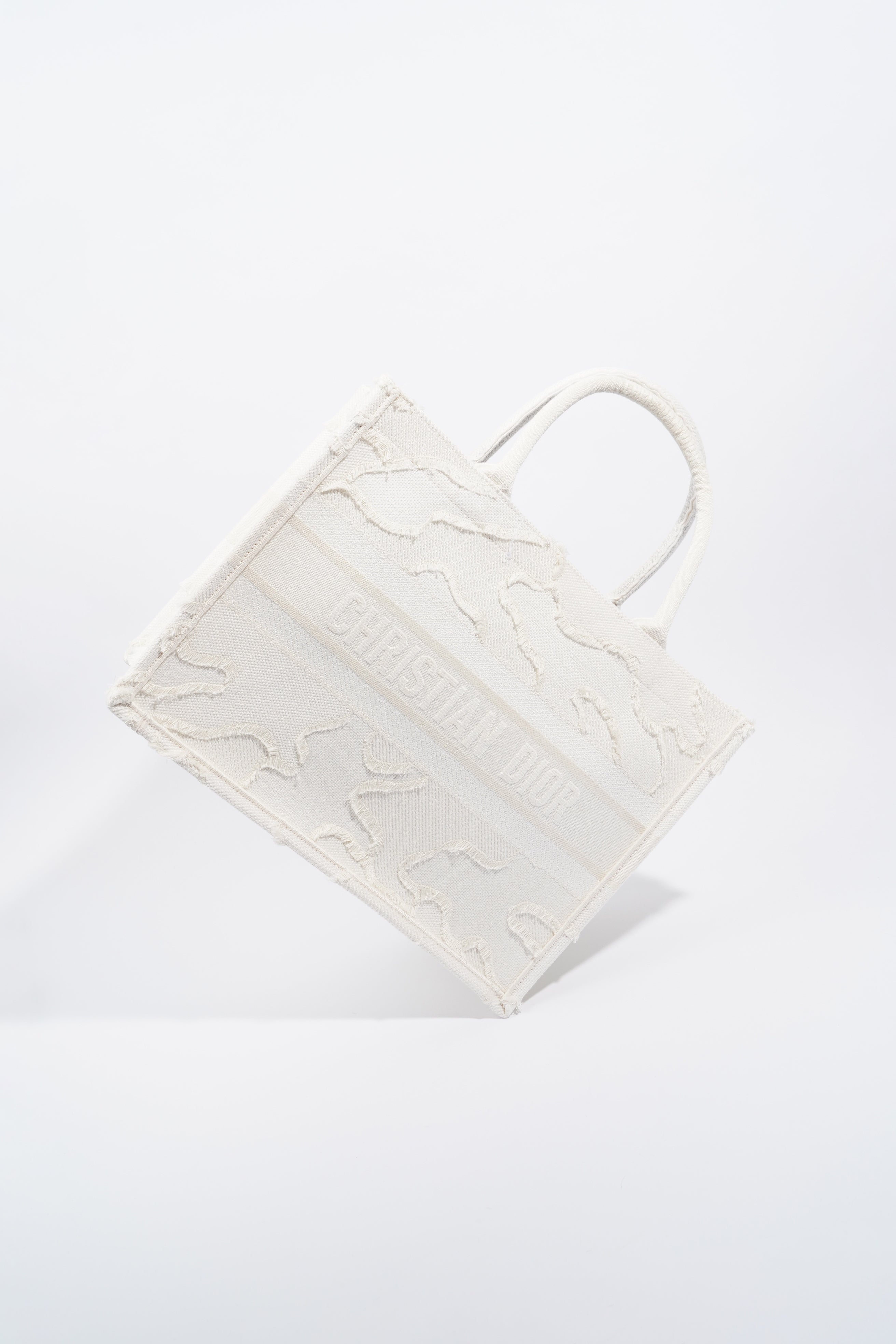 Christian Dior Book Tote Cream Canvas Medium