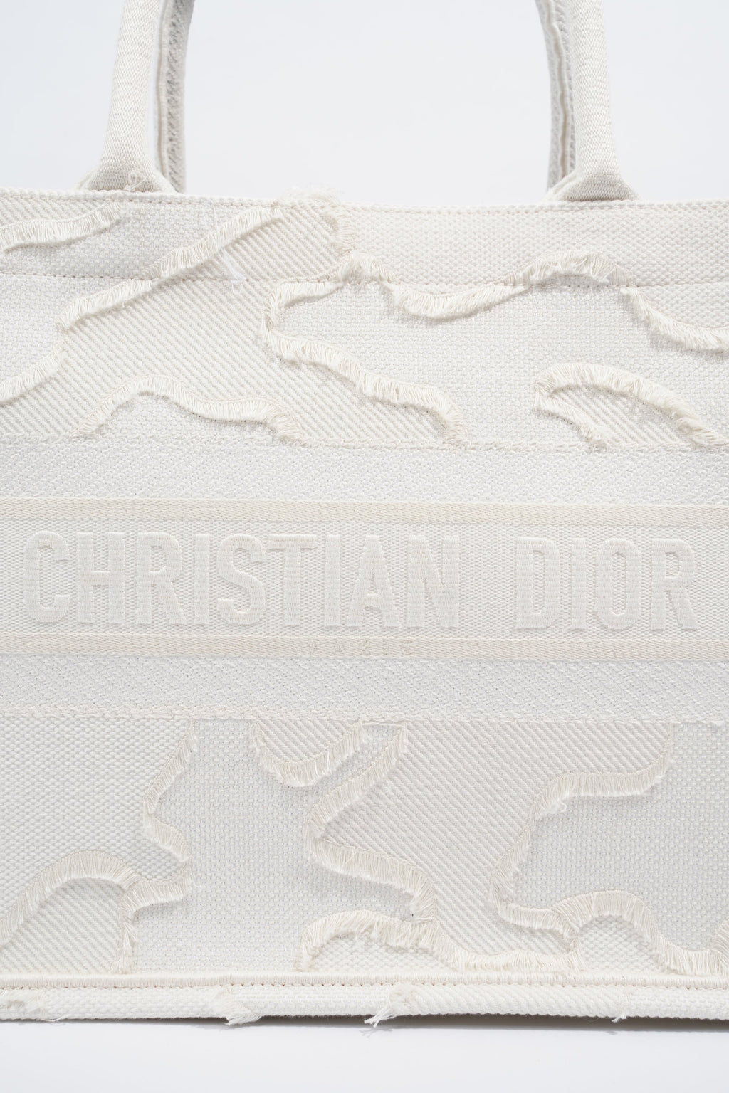 Christian Dior Book Tote Cream Canvas Medium