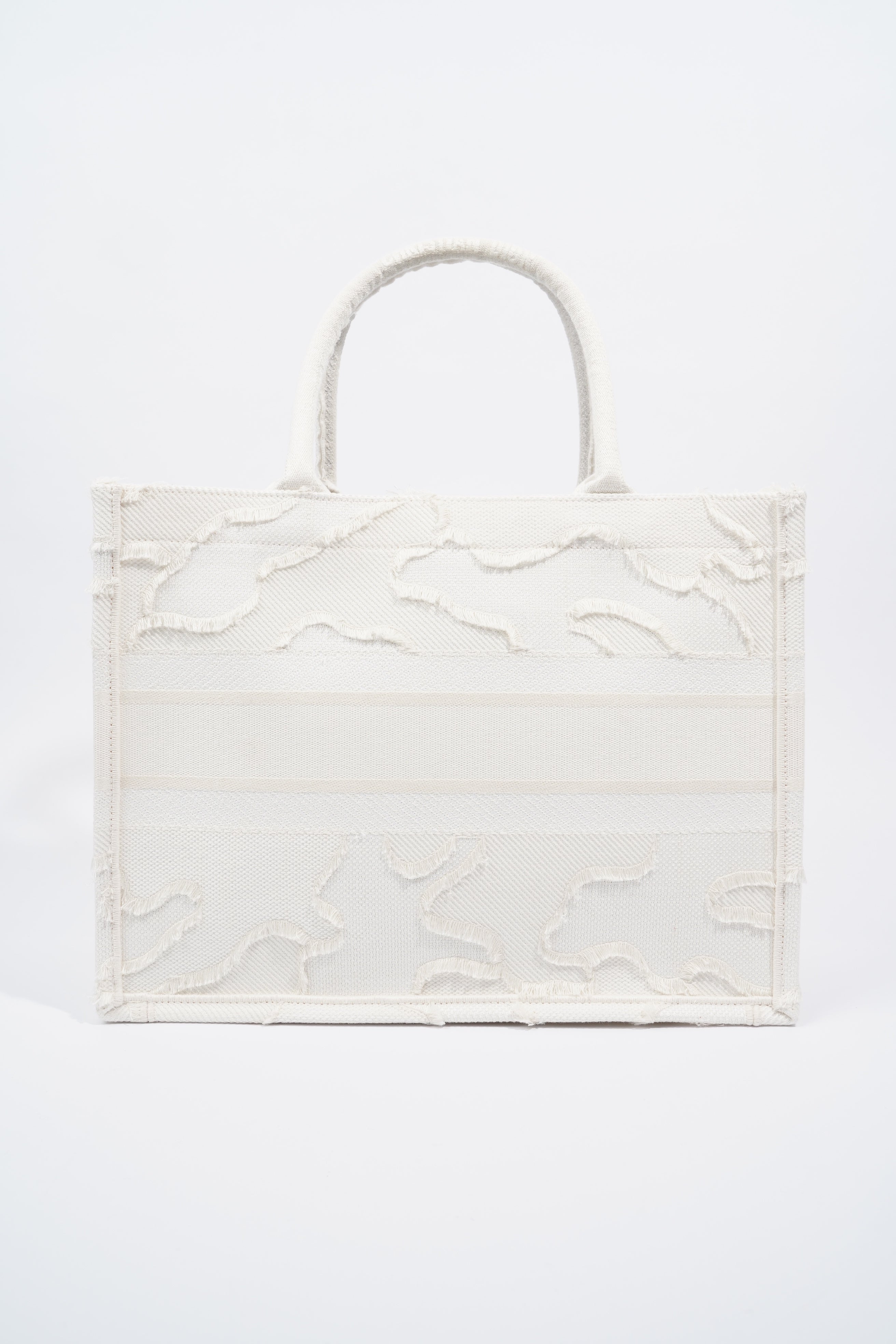 Christian Dior Book Tote Cream Canvas Medium