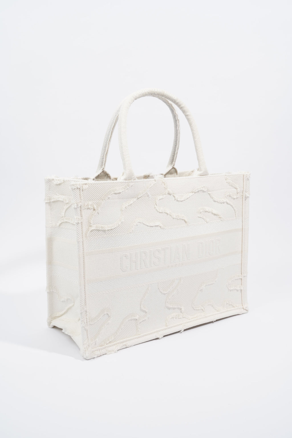 Christian Dior Book Tote Cream Canvas Medium