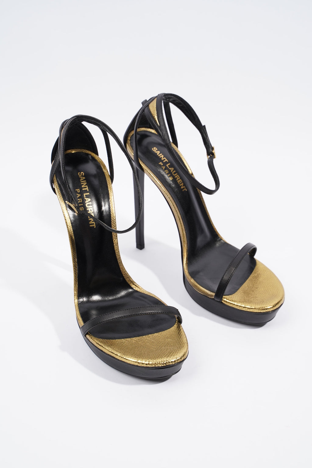 Saint Laurent Janis Black / Gold Leather EU 39 UK 6