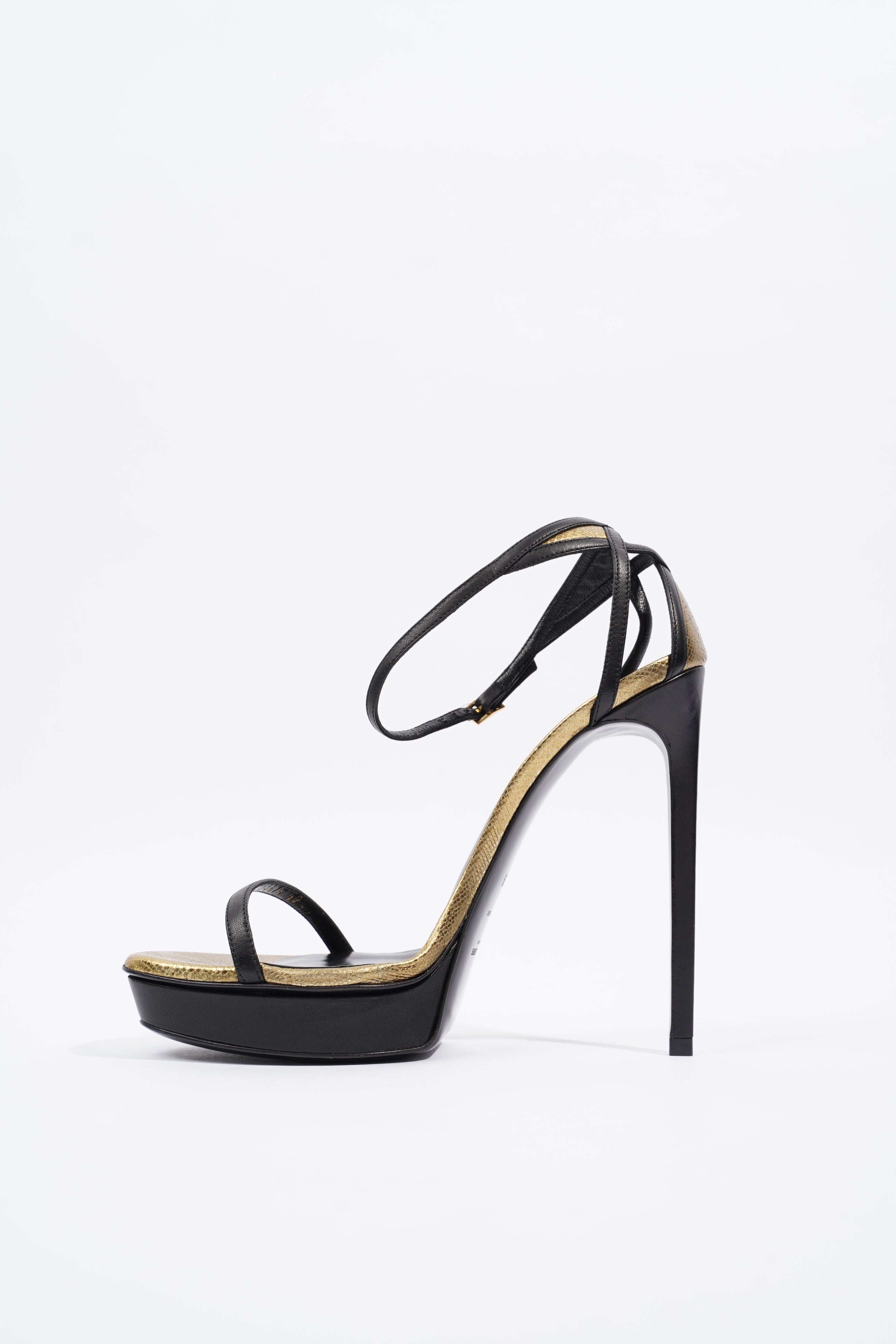Saint Laurent Janis Black / Gold Leather EU 39 UK 6
