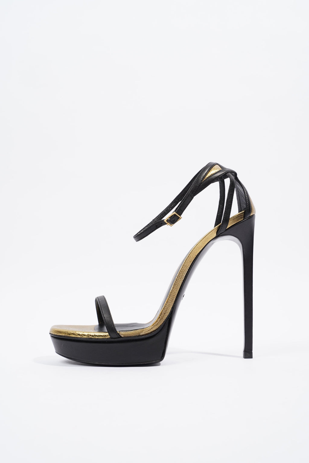Saint Laurent Janis Black / Gold Leather EU 39 UK 6