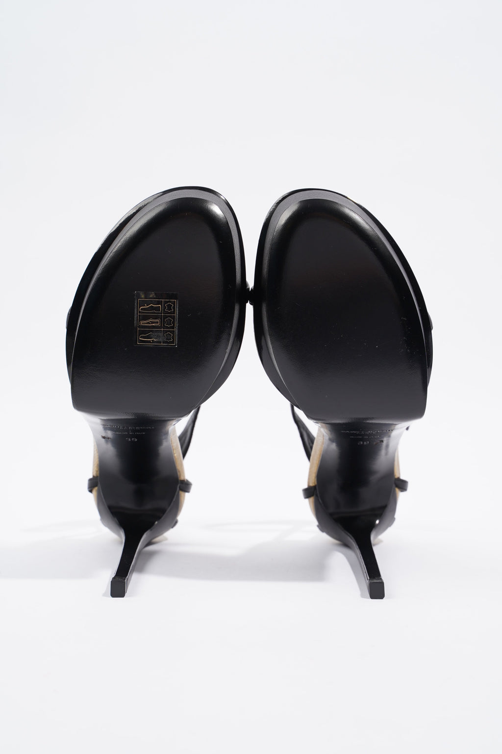 Saint Laurent Janis Black / Gold Leather EU 39 UK 6