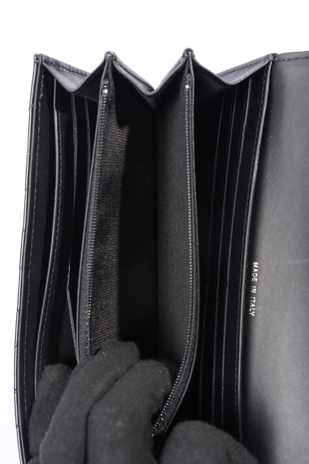 Chanel Quilted Flap Wallet Black Patent Leather