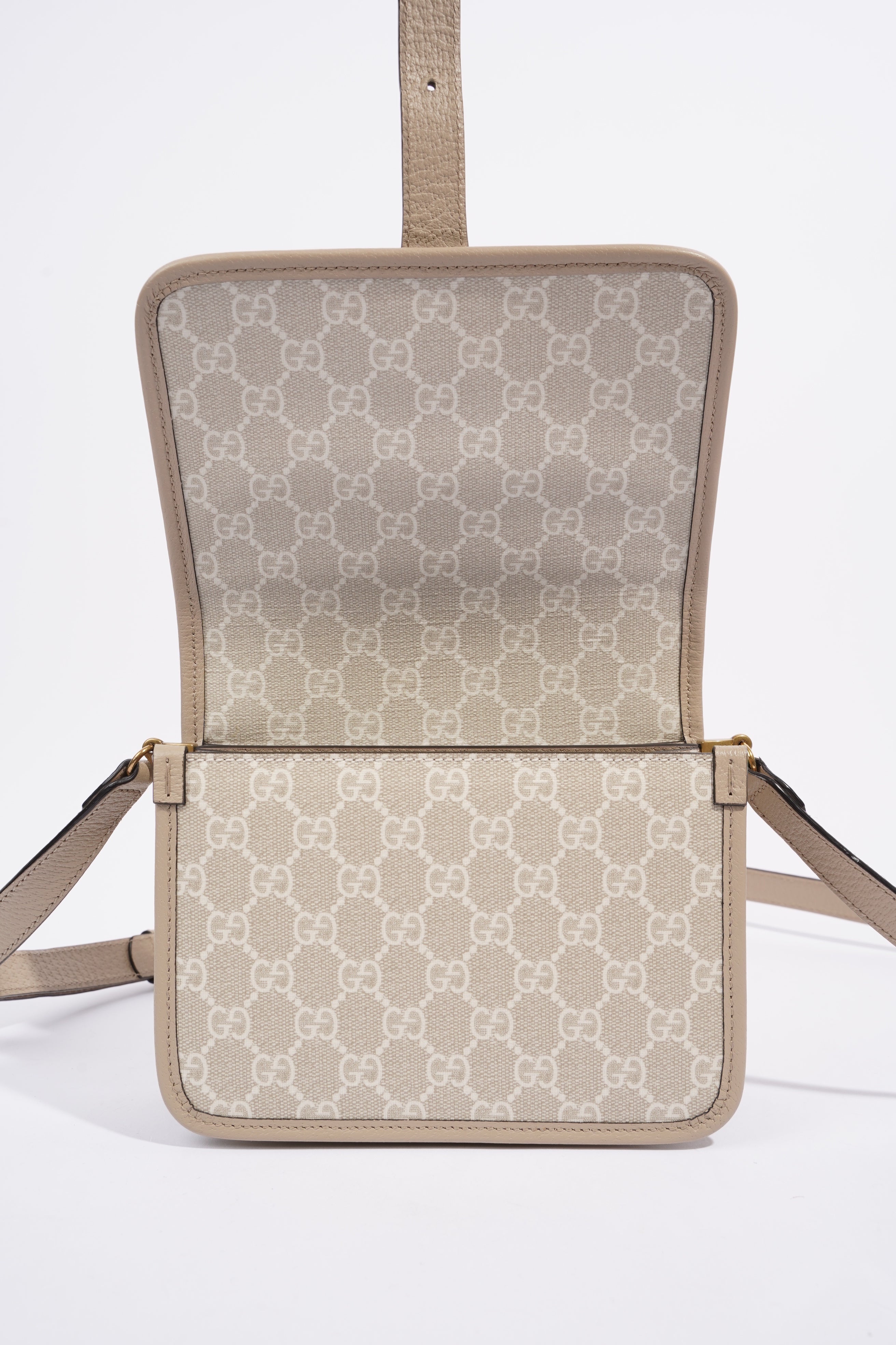 Gucci Mini Crossbody Beige Coated Canvas