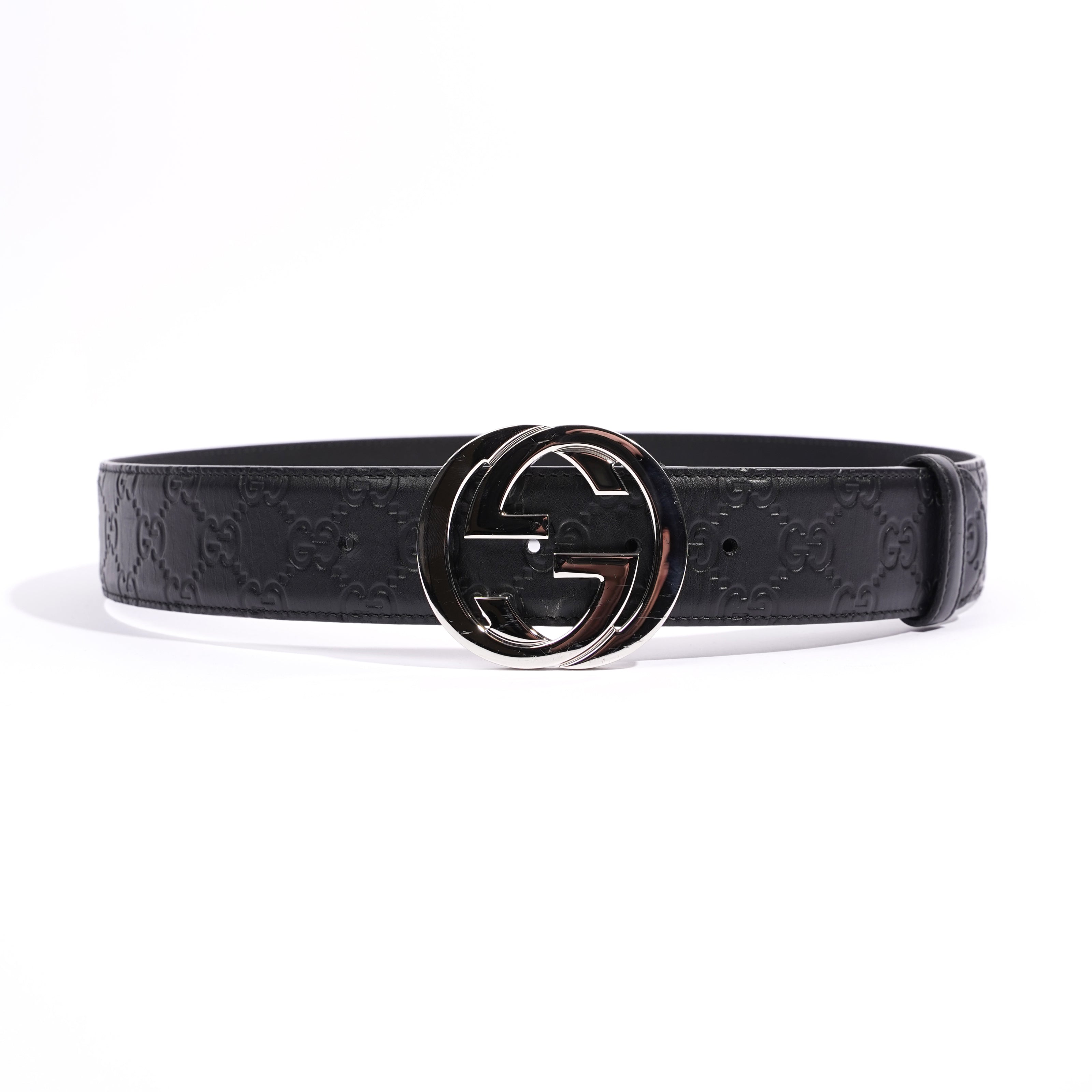 Gucci Signature Belt Black Leather 85cm 34"