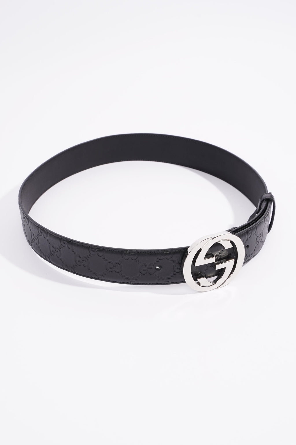 Gucci Signature Belt Black Leather 85cm 34"