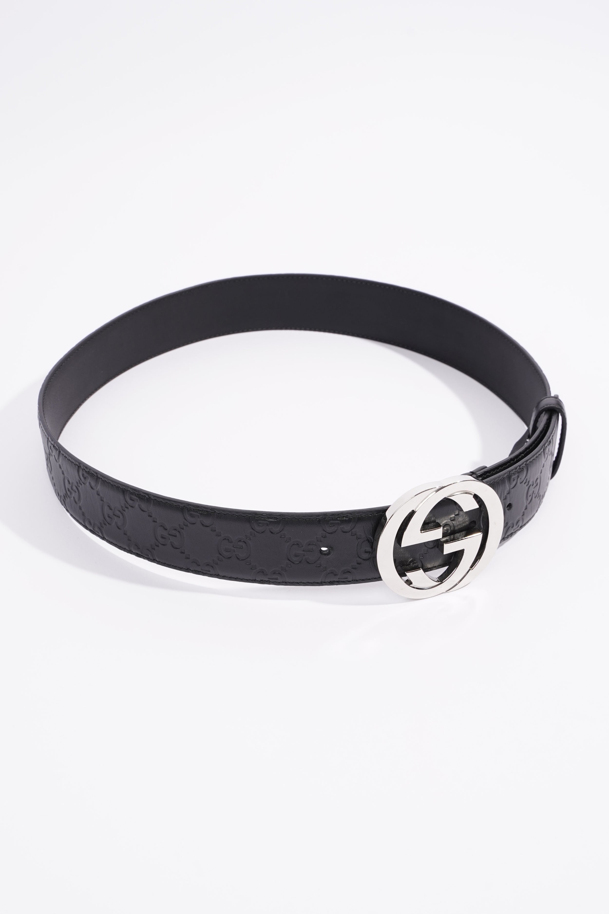 Gucci Signature Belt Black Leather 85cm 34"