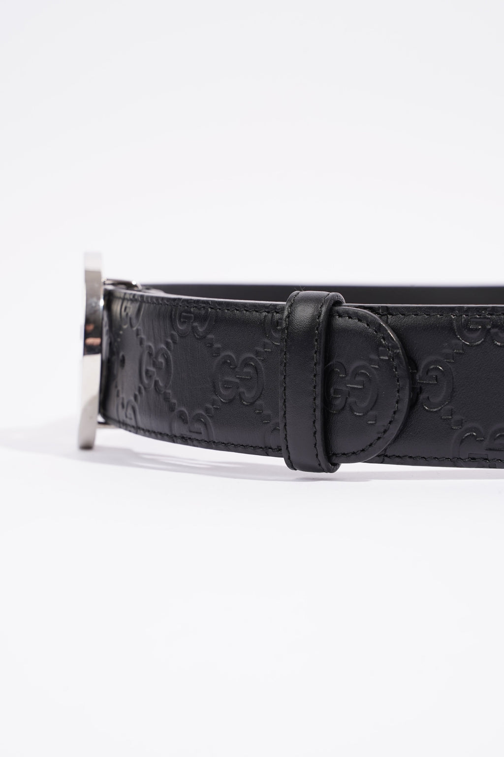 Gucci Signature Belt Black Leather 85cm 34"
