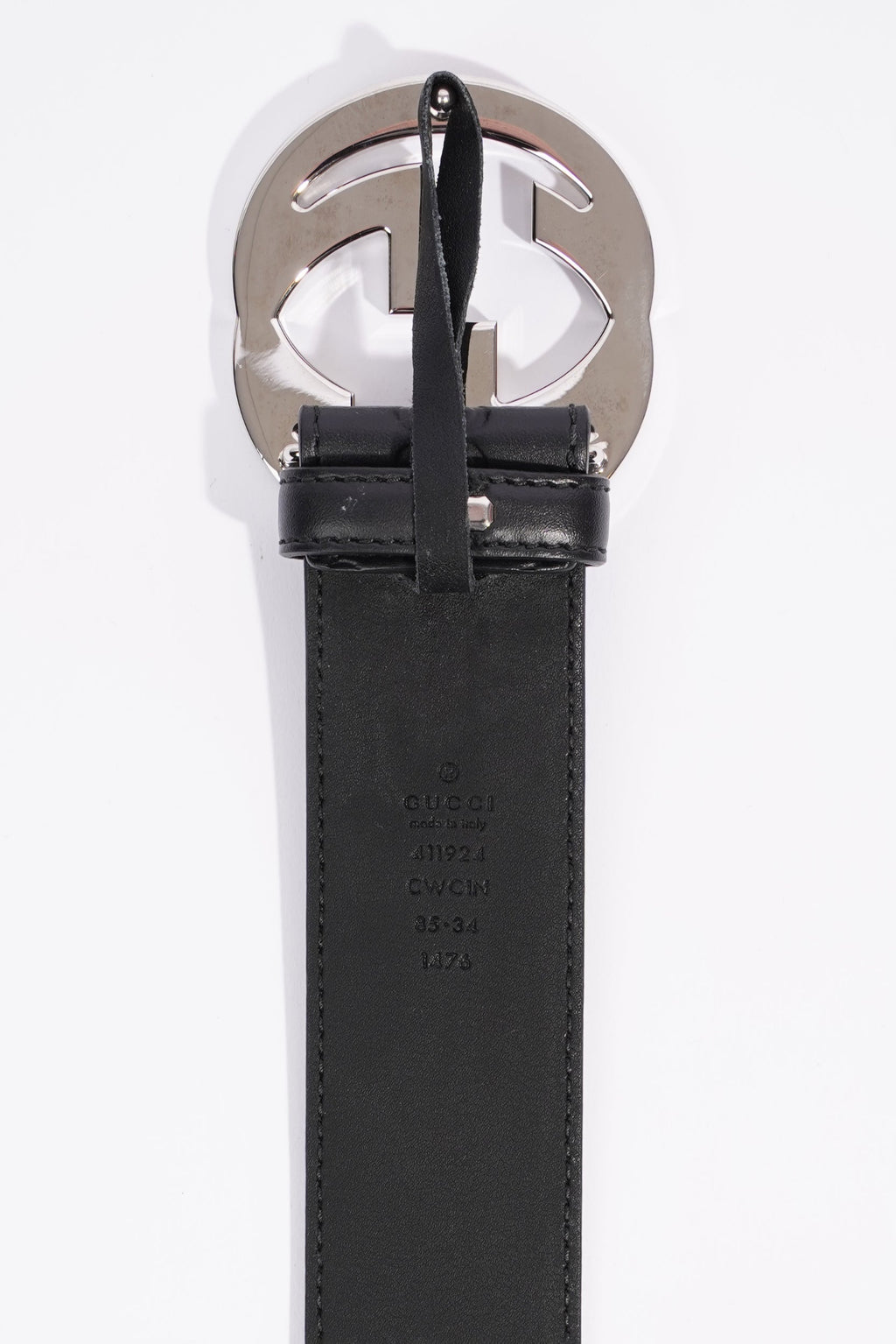 Gucci Signature Belt Black Leather 85cm 34"