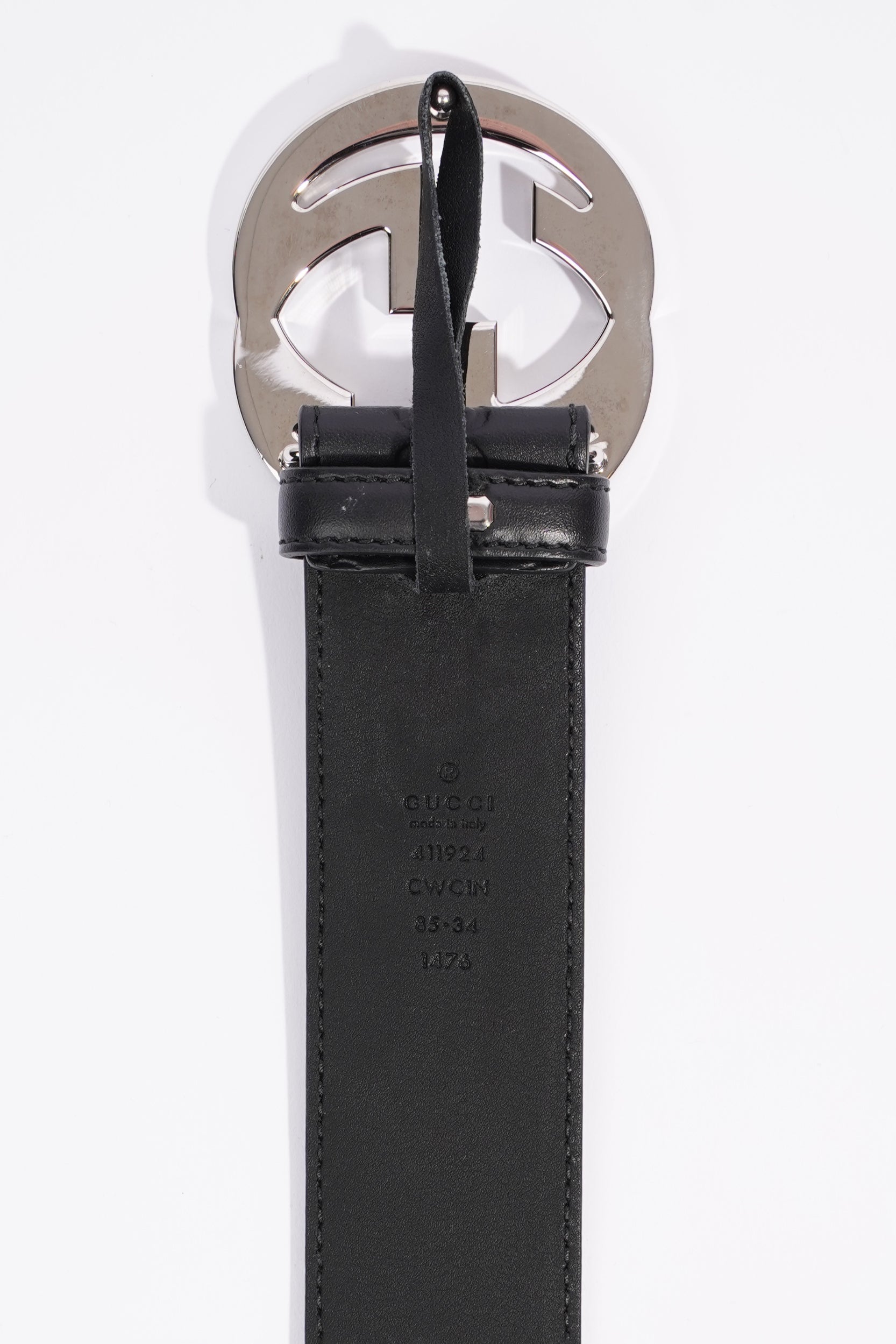 Gucci Signature Belt Black Leather 85cm 34"