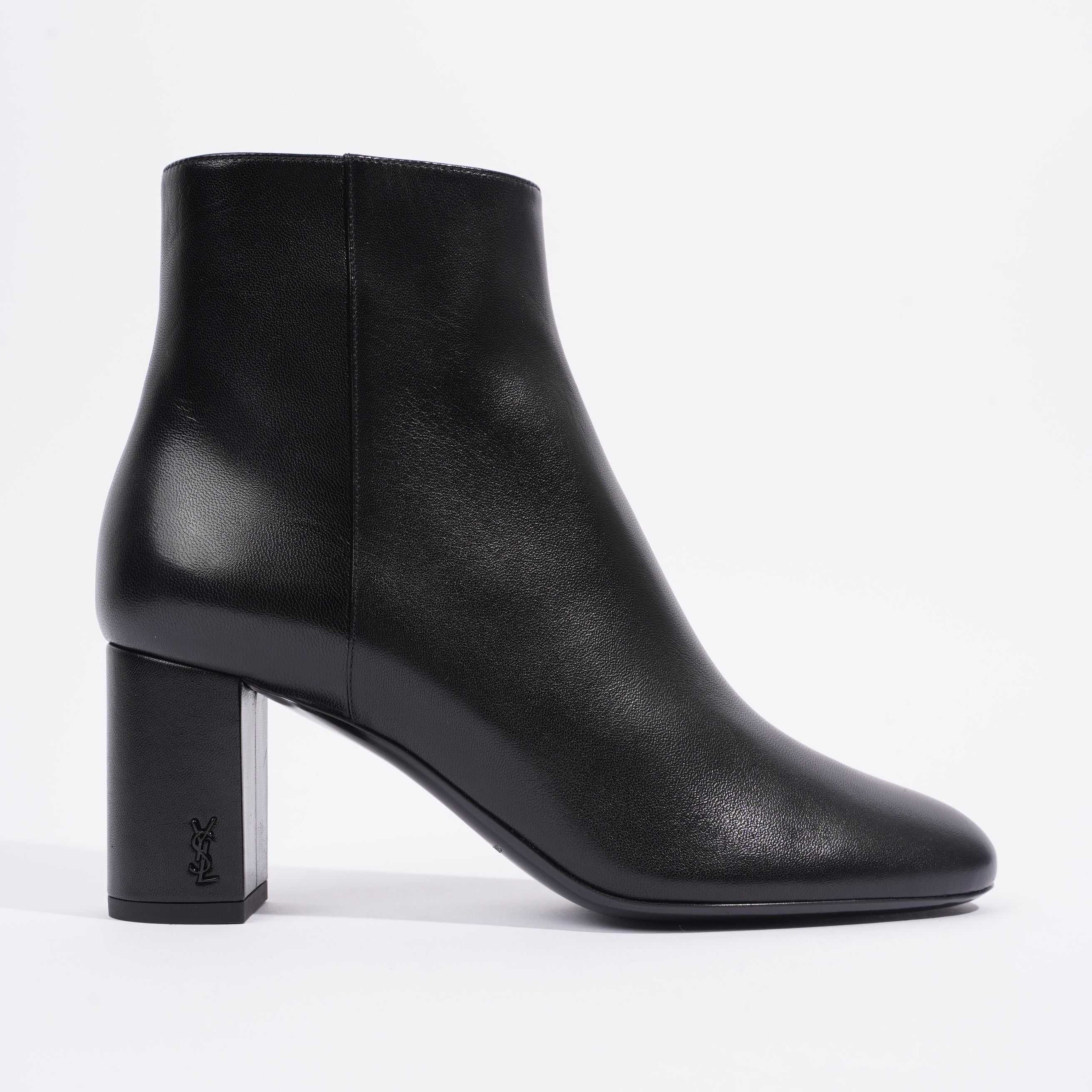 Saint Laurent Lou Ankle Boots Black Leather EU 37 UK 4