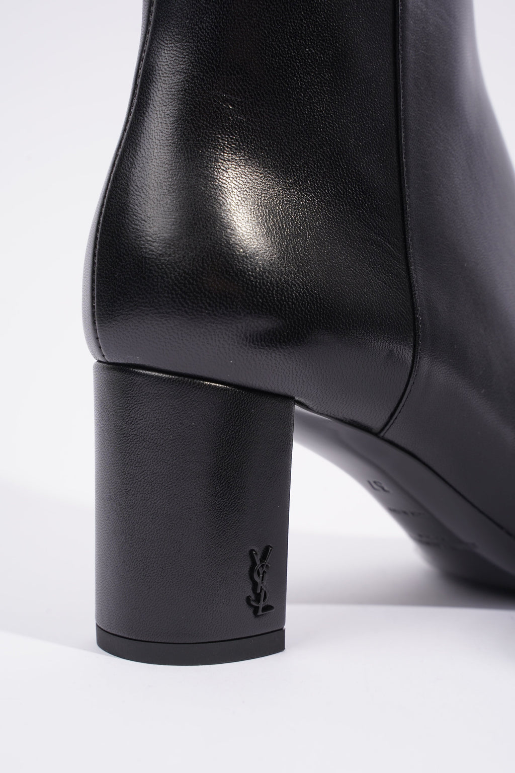 Saint Laurent Lou Ankle Boots Black Leather EU 37 UK 4