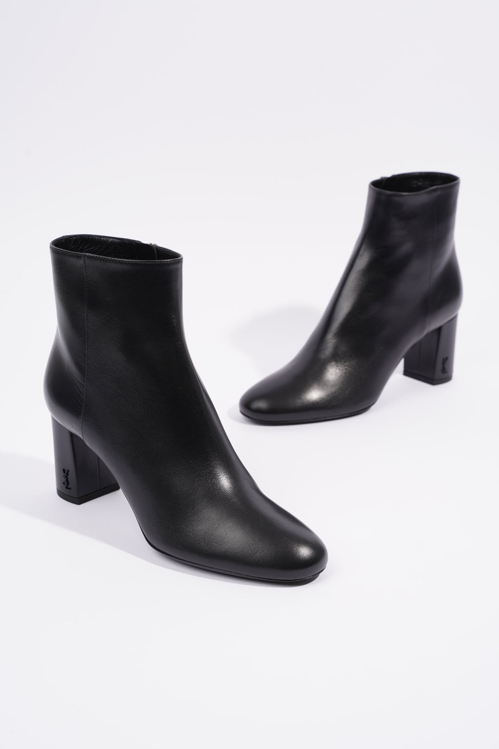 Saint Laurent Lou Ankle Boots Black Leather EU 37 UK 4