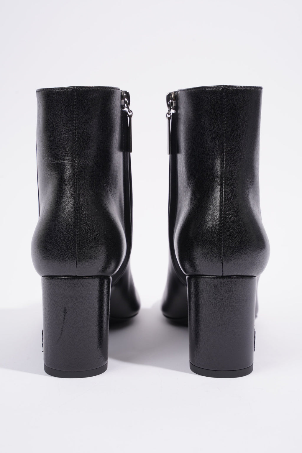 Saint Laurent Lou Ankle Boots Black Leather EU 37 UK 4