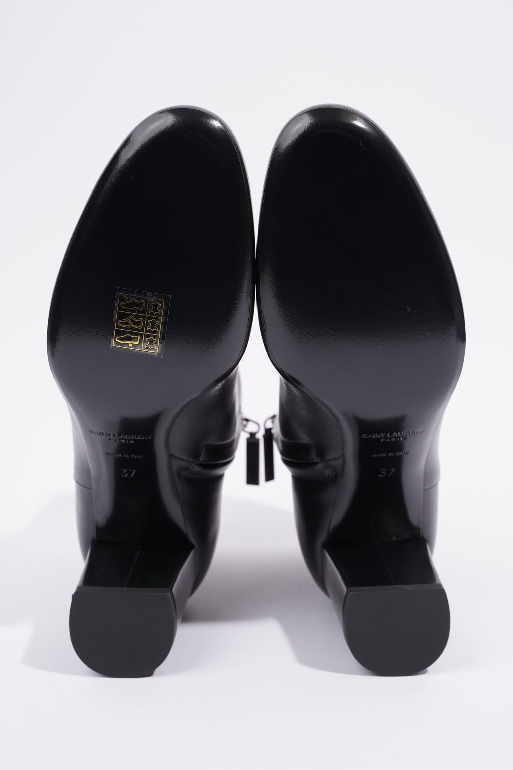 Saint Laurent Lou Ankle Boots Black Leather EU 37 UK 4