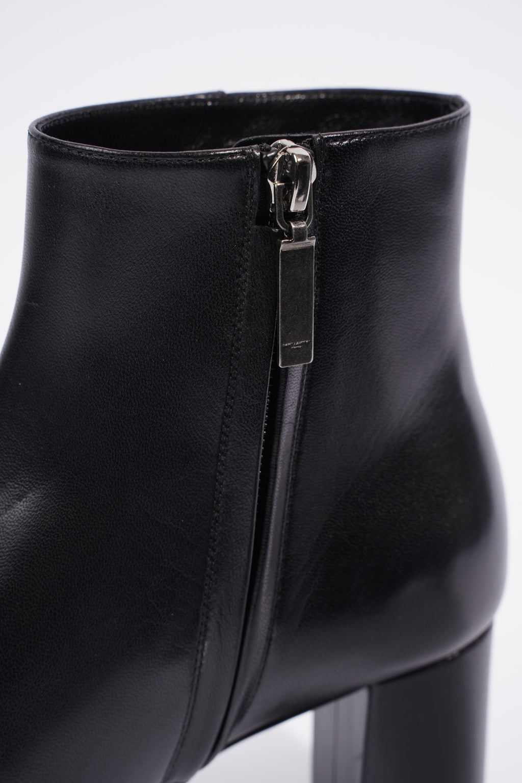 Saint Laurent Lou Ankle Boots Black Leather EU 37 UK 4