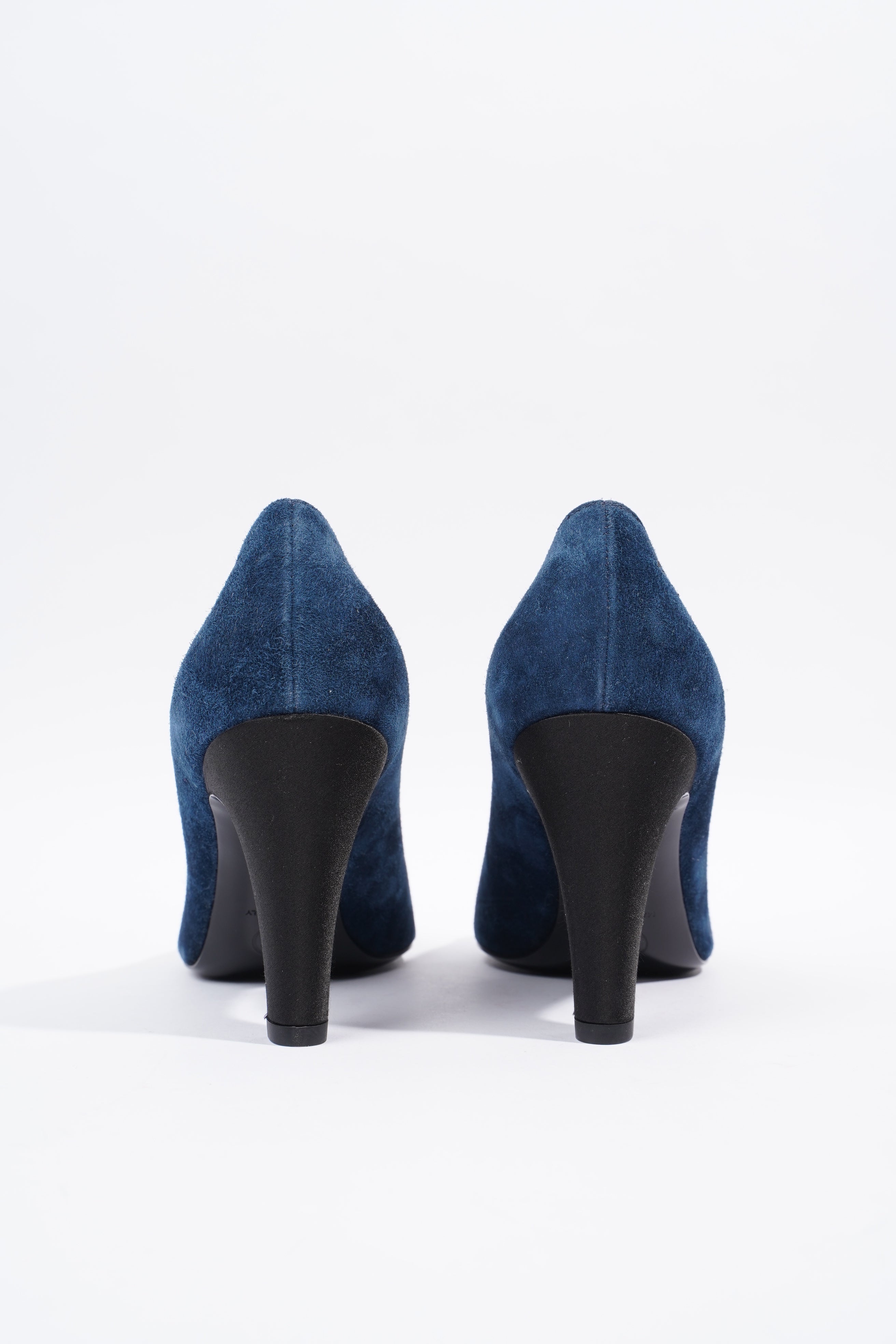 Chanel Gabrielle Coco Heels 80 Navy / Black Suede EU 37 UK 4