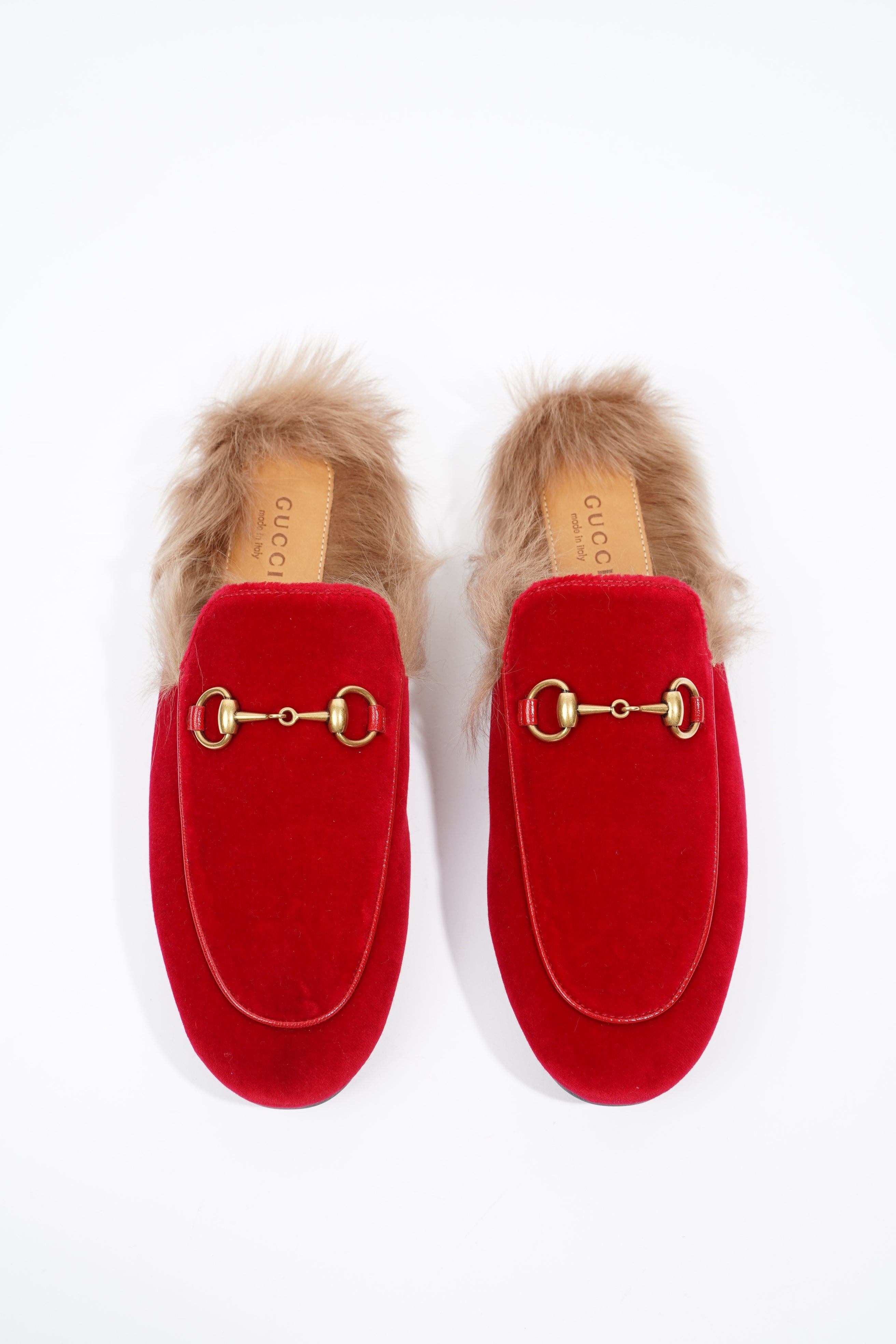Gucci Princetown Fur Red Velvet EU 37 UK 4