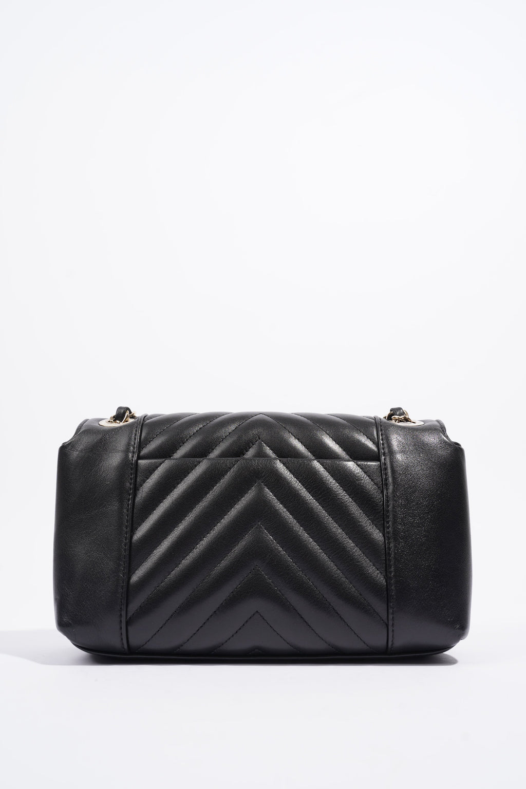 Chanel Chevron Classic Flap Black Leather