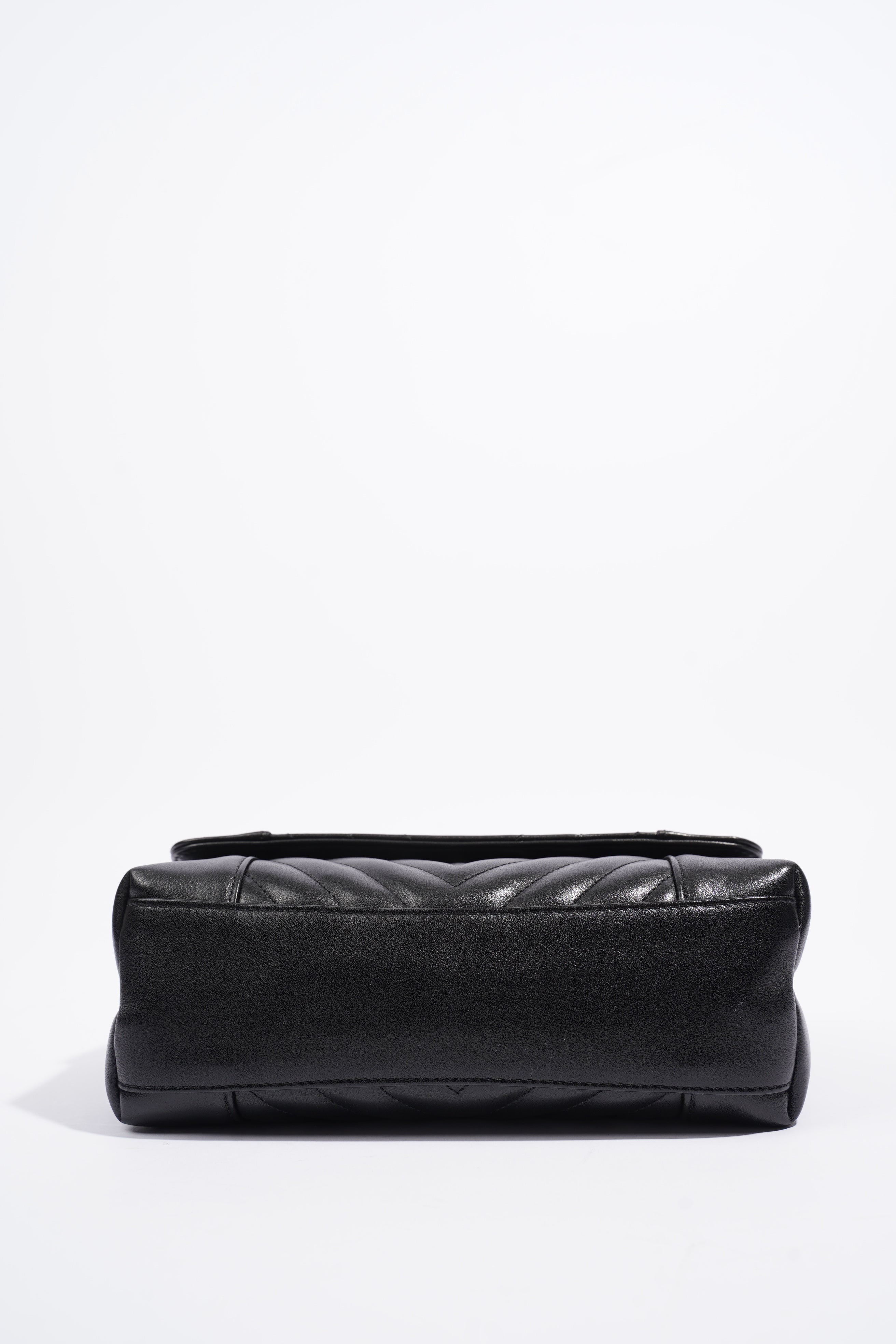 Chanel Chevron Classic Flap Black Leather