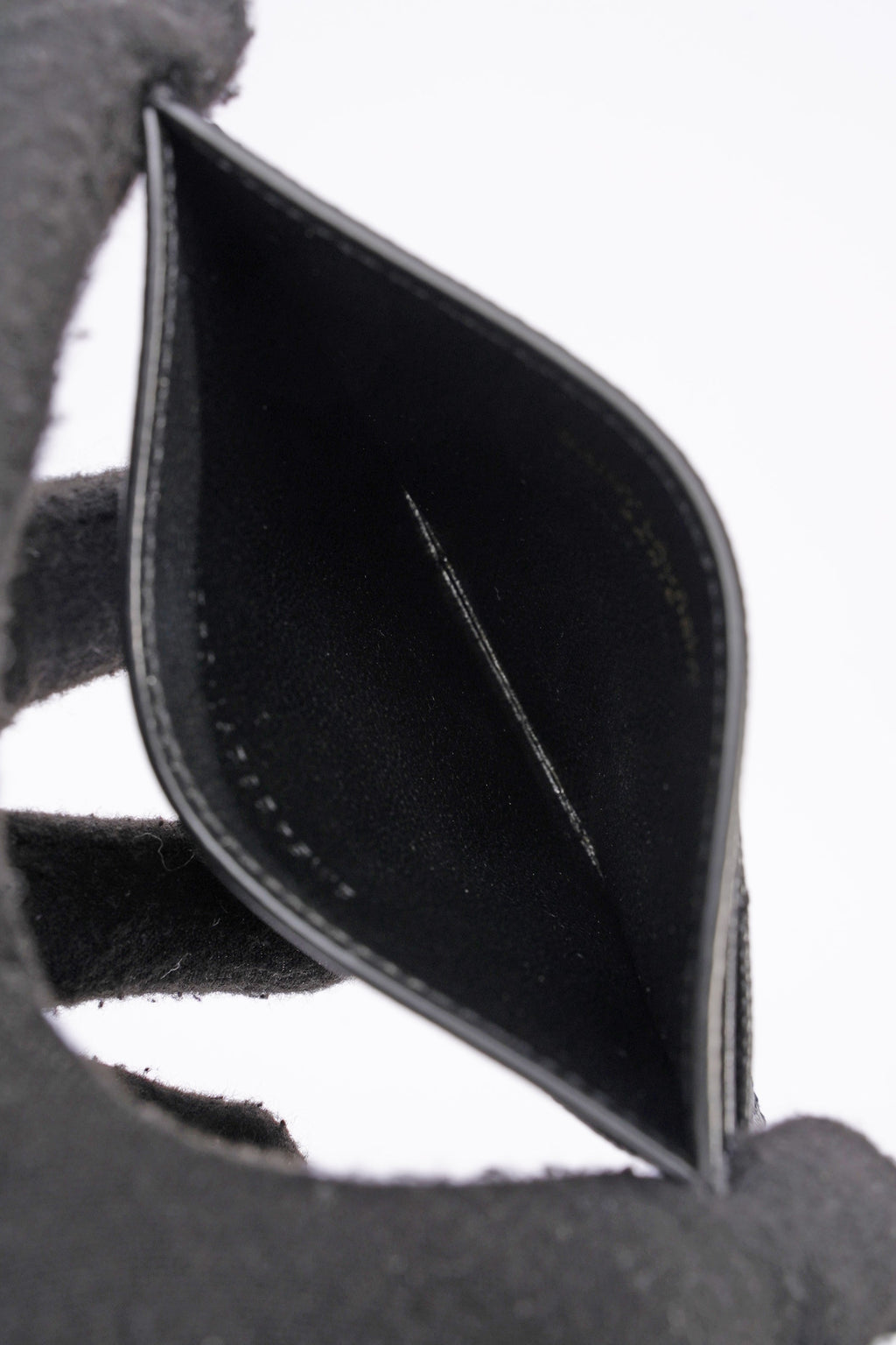 Saint Laurent Cassandre Card Holder Black Grained Leather