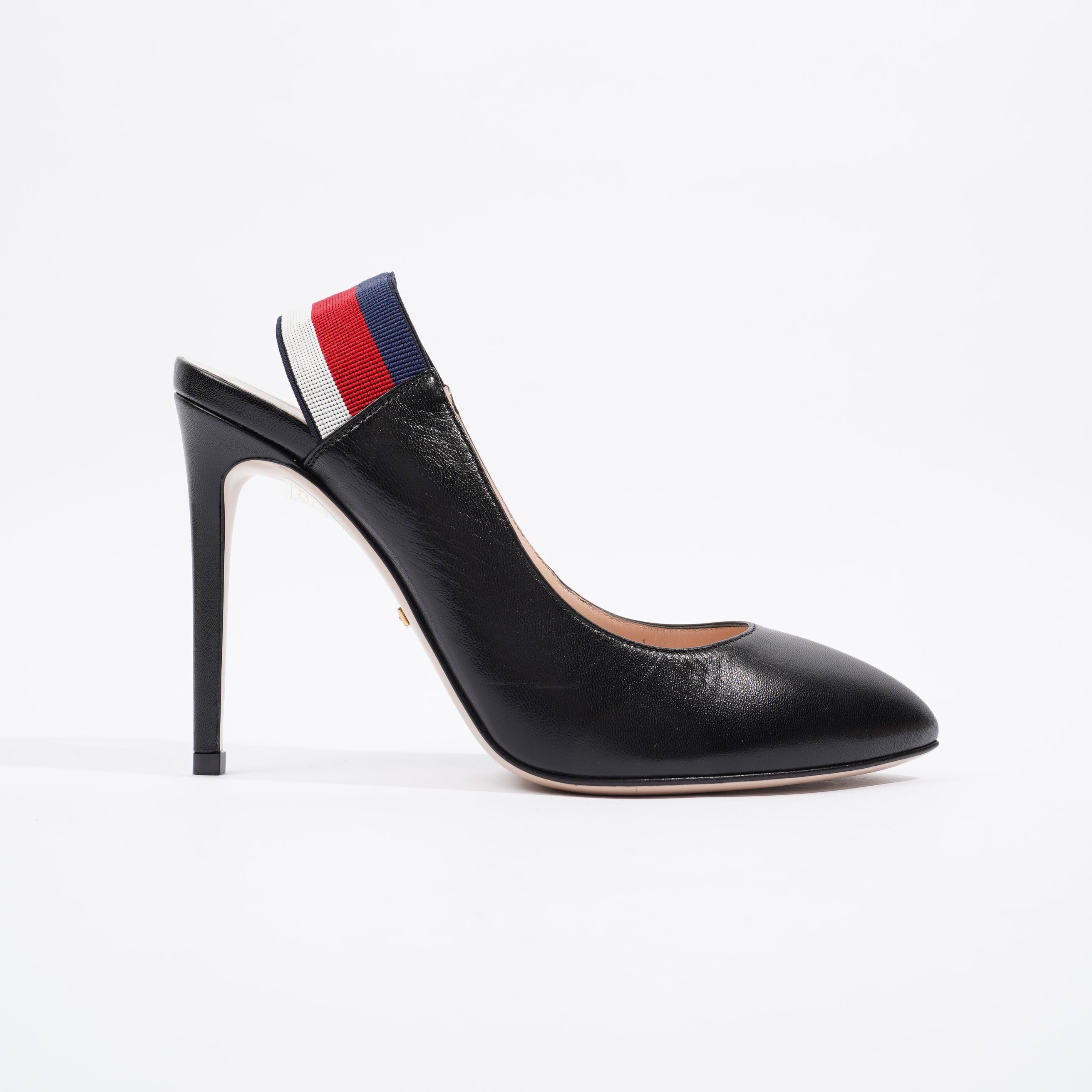 Gucci Slingback Heel Black Leather EU 37.5 UK 4.5