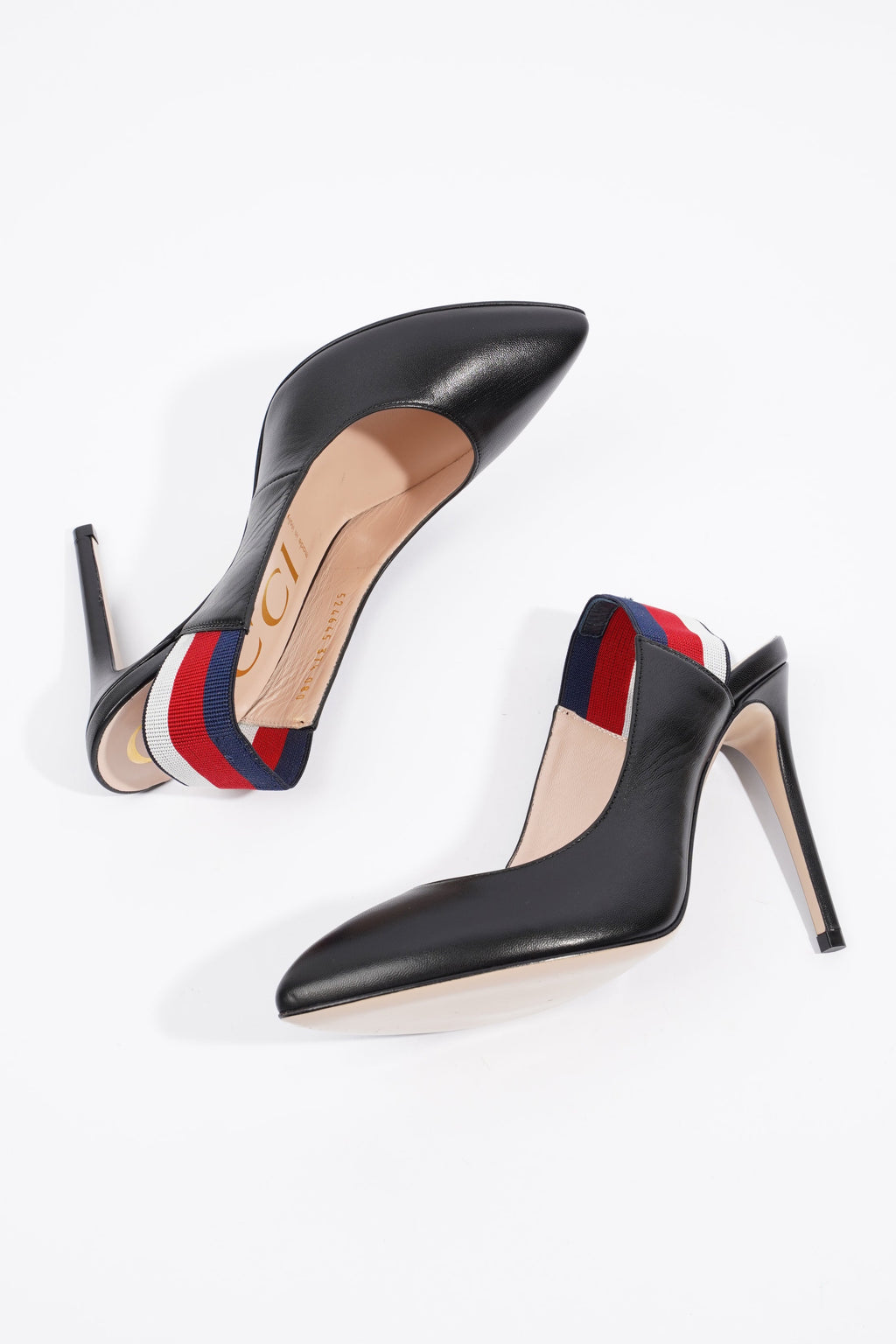 Gucci Slingback Heel Black Leather EU 37.5 UK 4.5