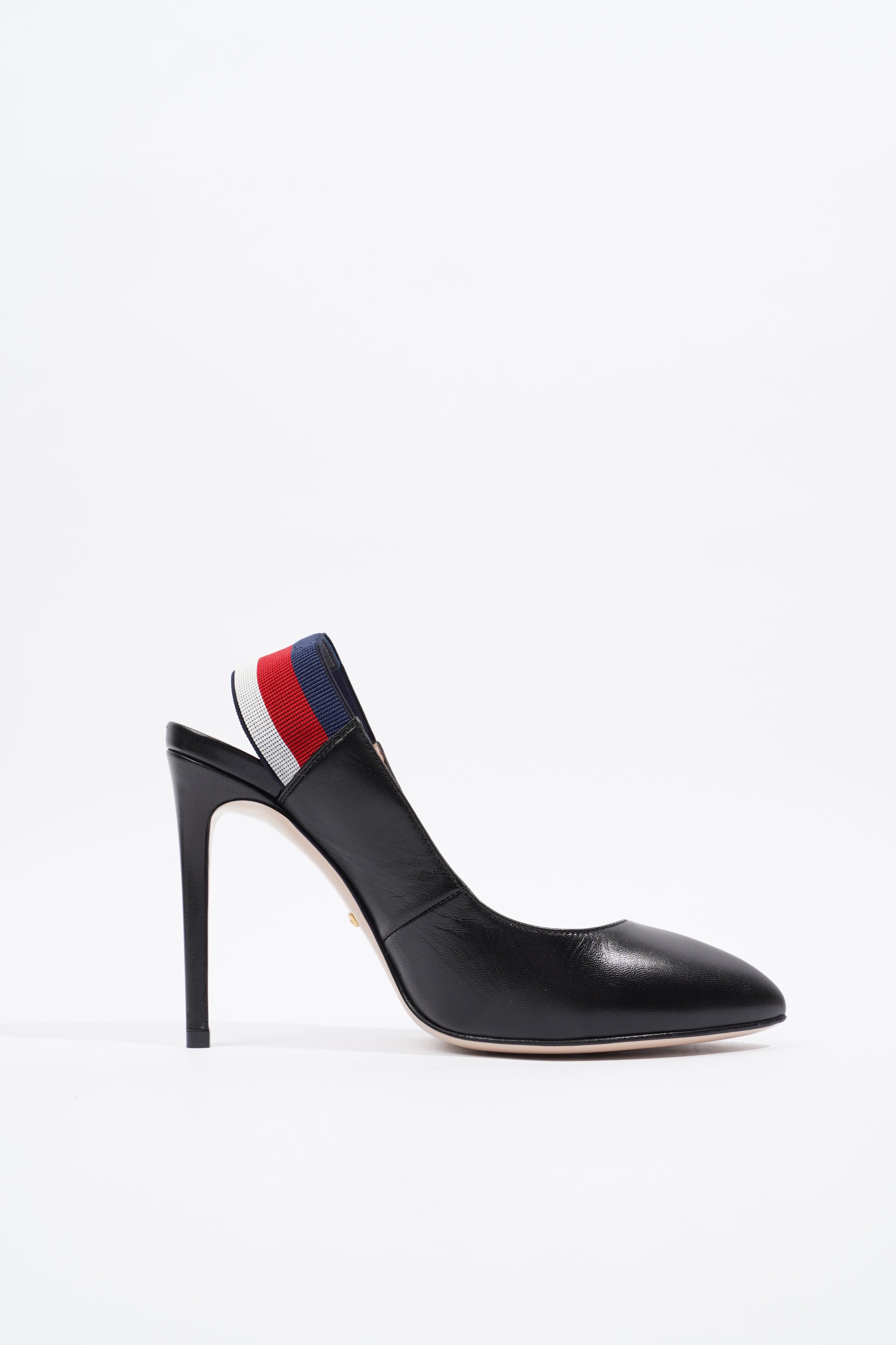 Gucci Slingback Heel Black Leather EU 37.5 UK 4.5