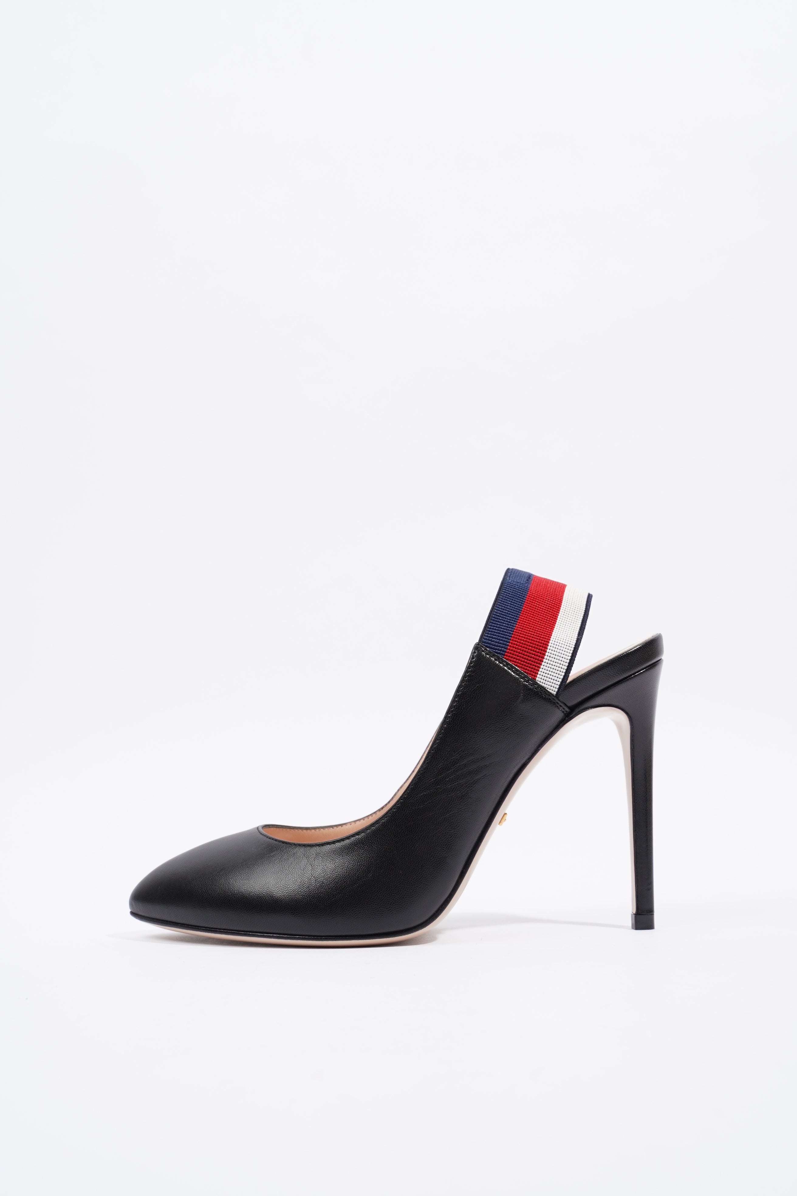 Gucci Slingback Heel Black Leather EU 37.5 UK 4.5