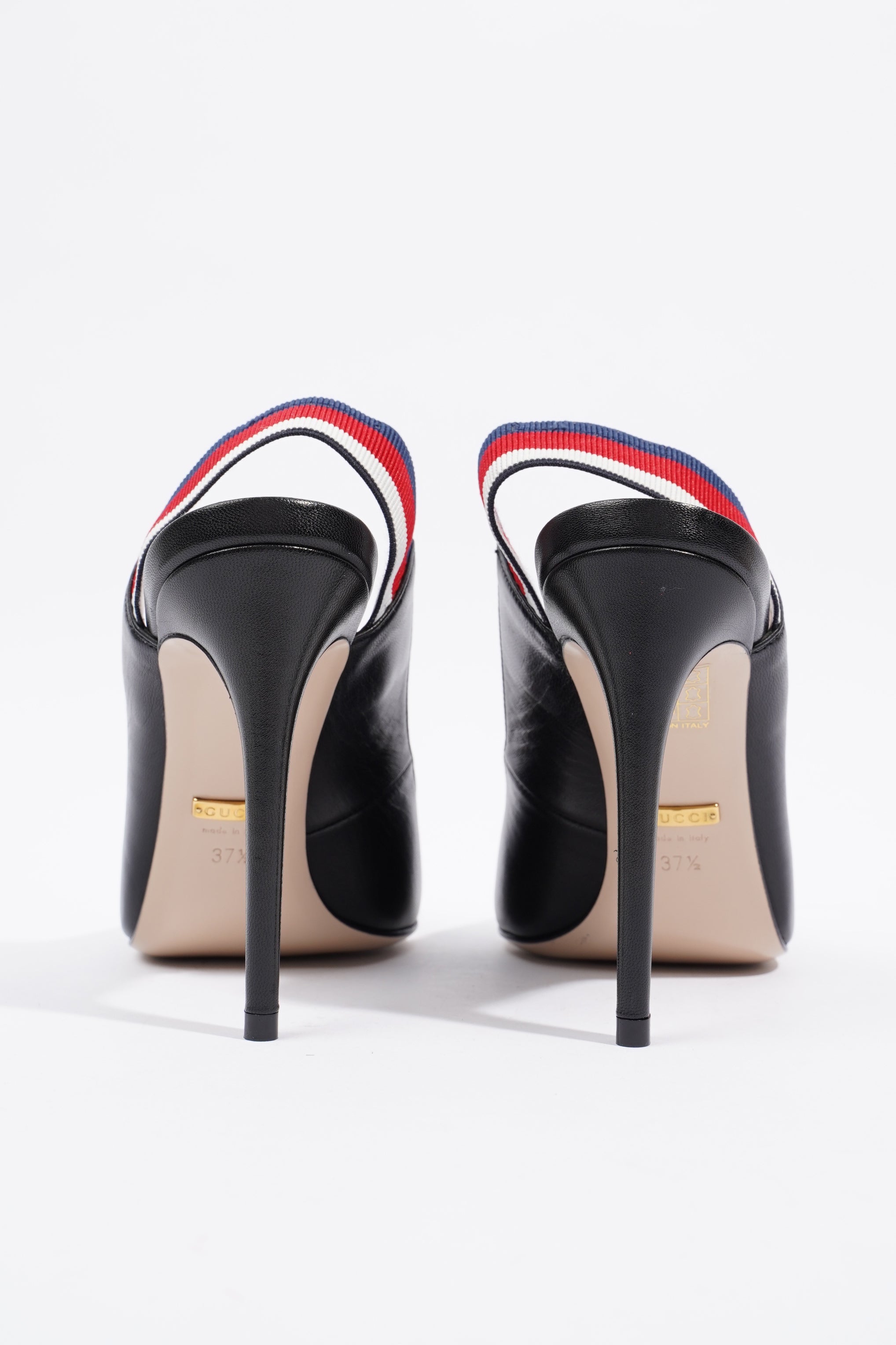 Gucci Slingback Heel Black Leather EU 37.5 UK 4.5