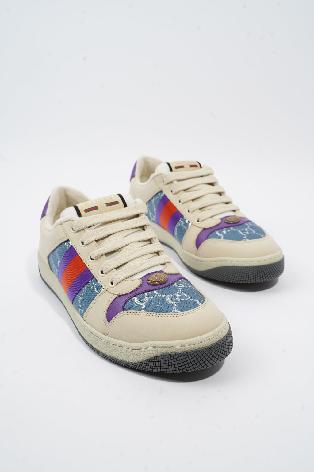 Gucci Screener Sneaker White / Purple / Red Leather EU 40 UK 7