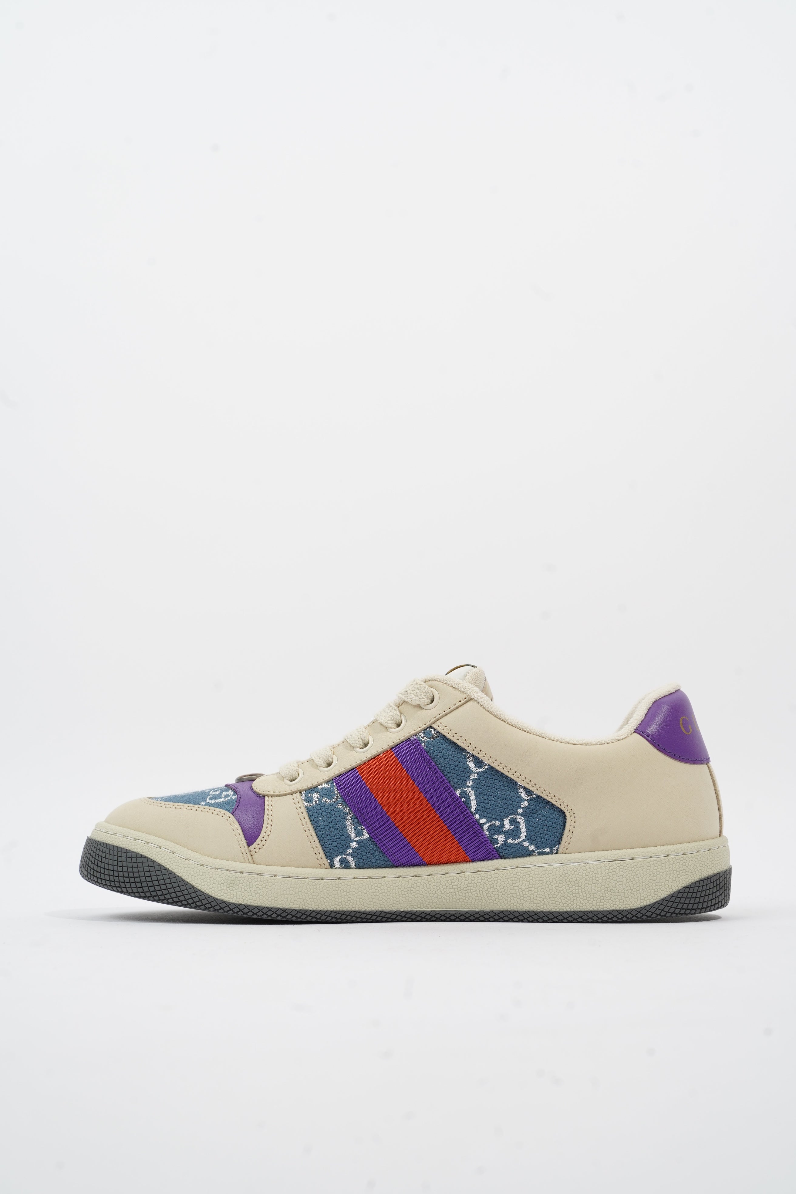 Gucci Screener Sneaker White / Purple / Red Leather EU 40 UK 7