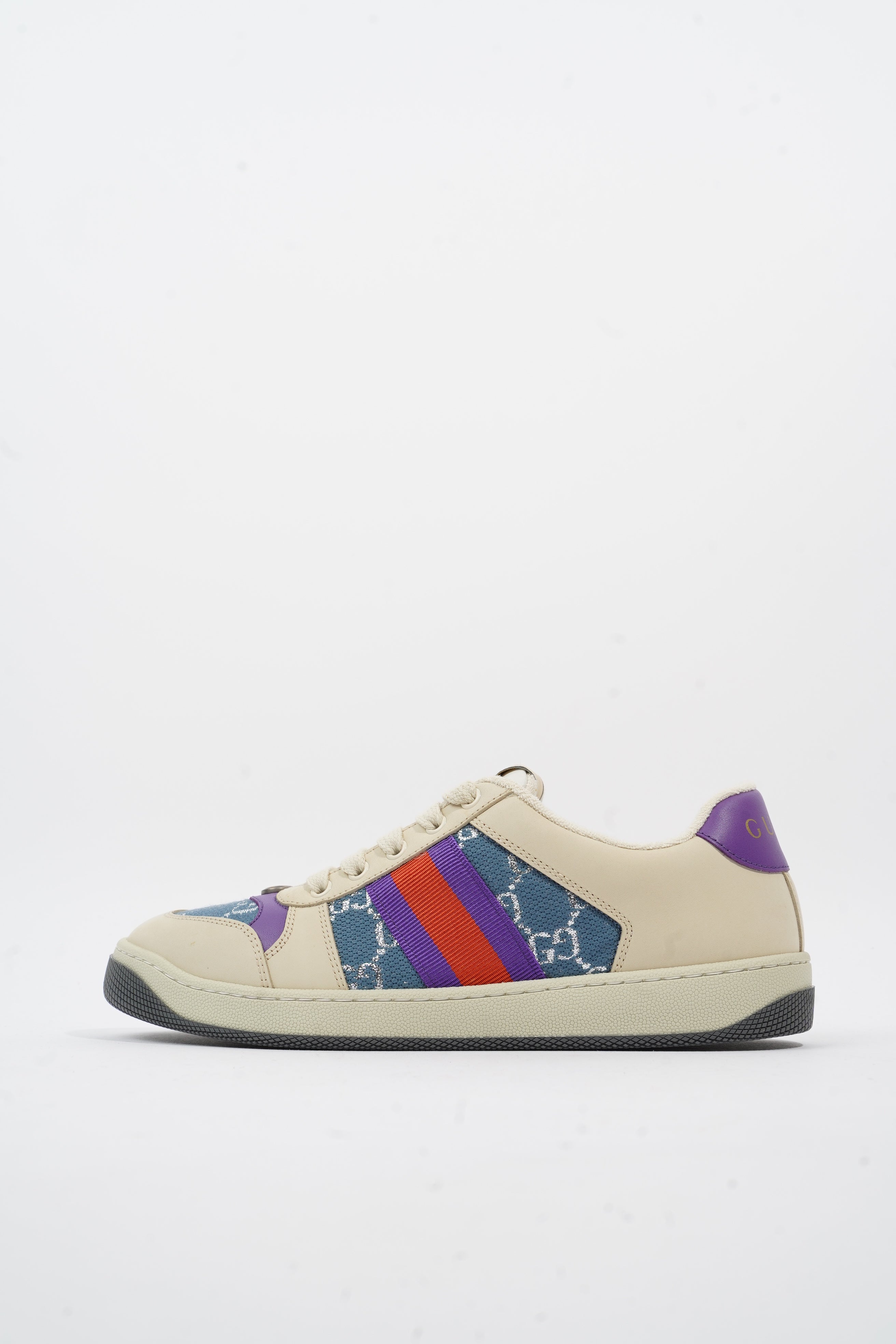 Gucci Screener Sneaker White / Purple / Red Leather EU 40 UK 7